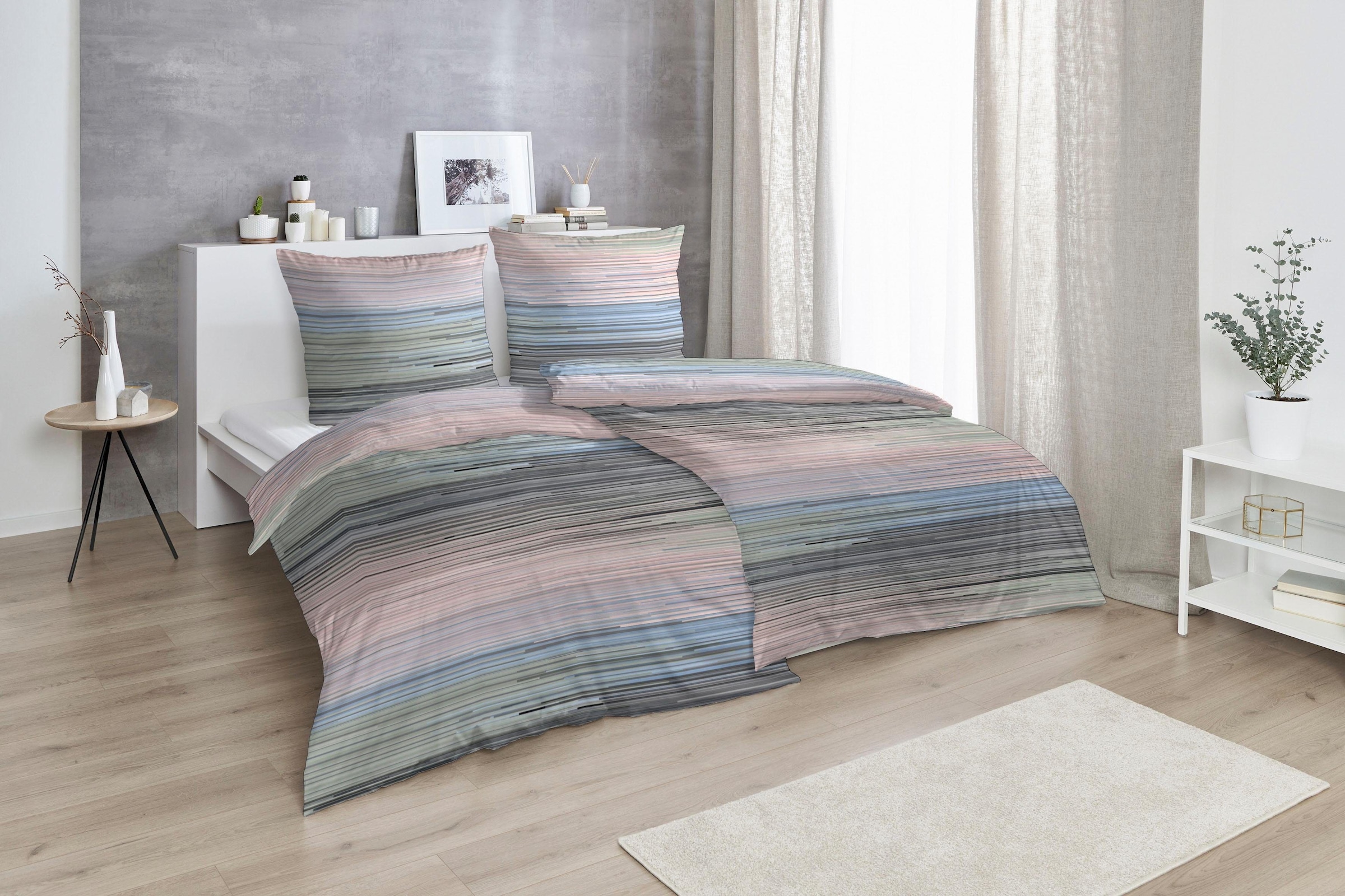 Image of Primera Bettwäsche "Strip Up Your Life" 2 Stk. mit ineinander laufende Streifen