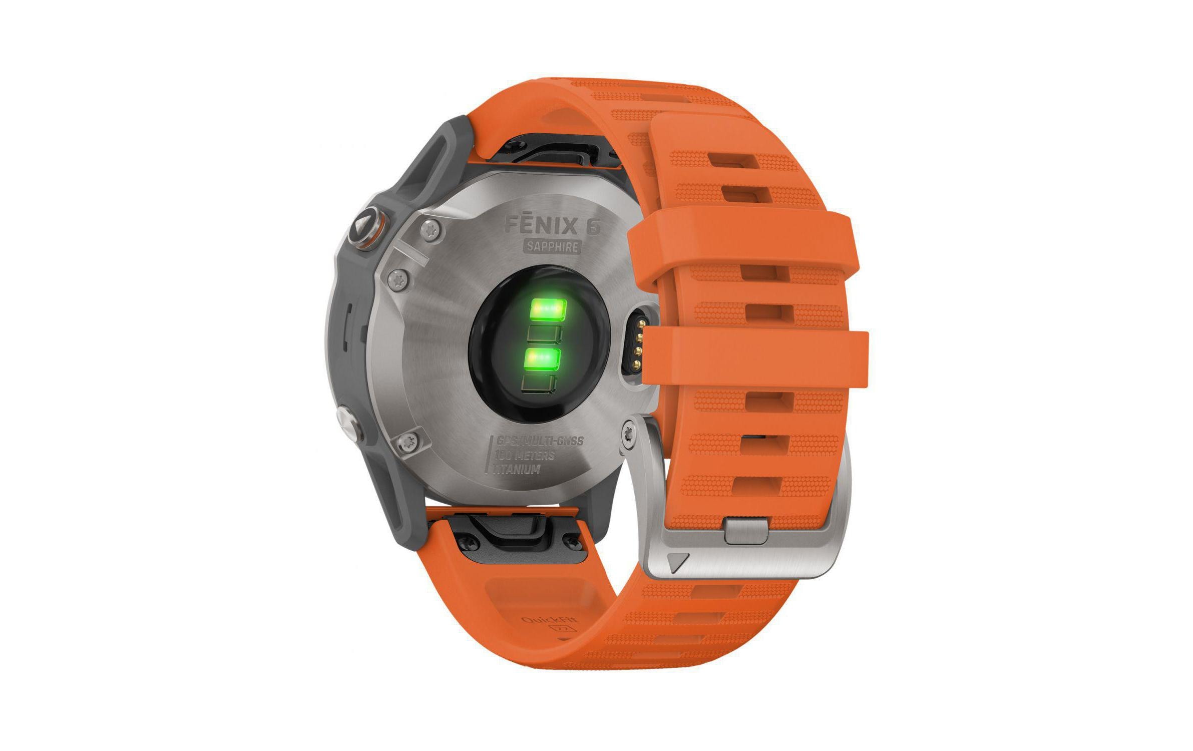 Garmin Smartwatch »fenix 6 Sapphire Orange/Silberfarben«