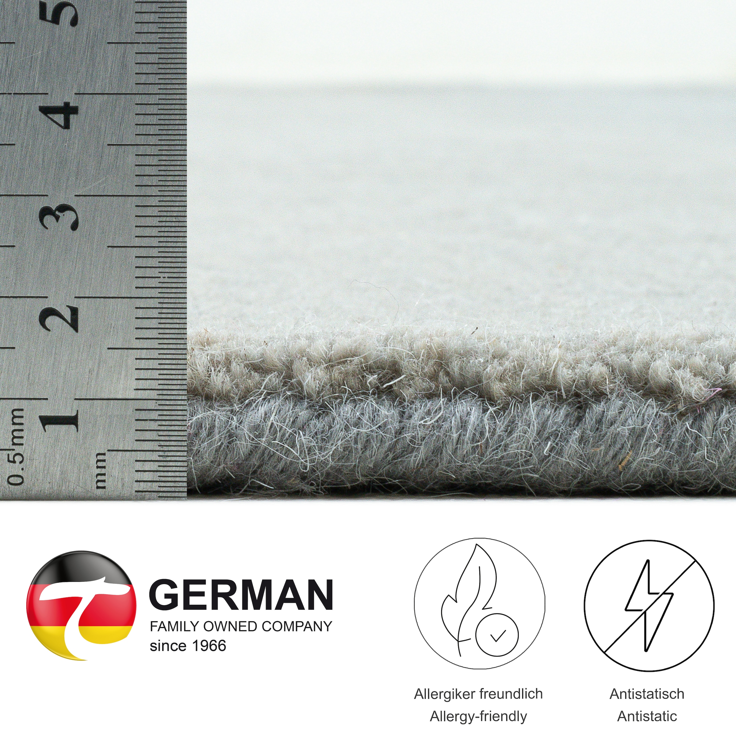 THEKO Wollteppich »Wool Comfort«, rechteckig, 14 mm Höhe, Handweb Teppich, reine Wolle, handgewebt, brilliante Farben, Scandi