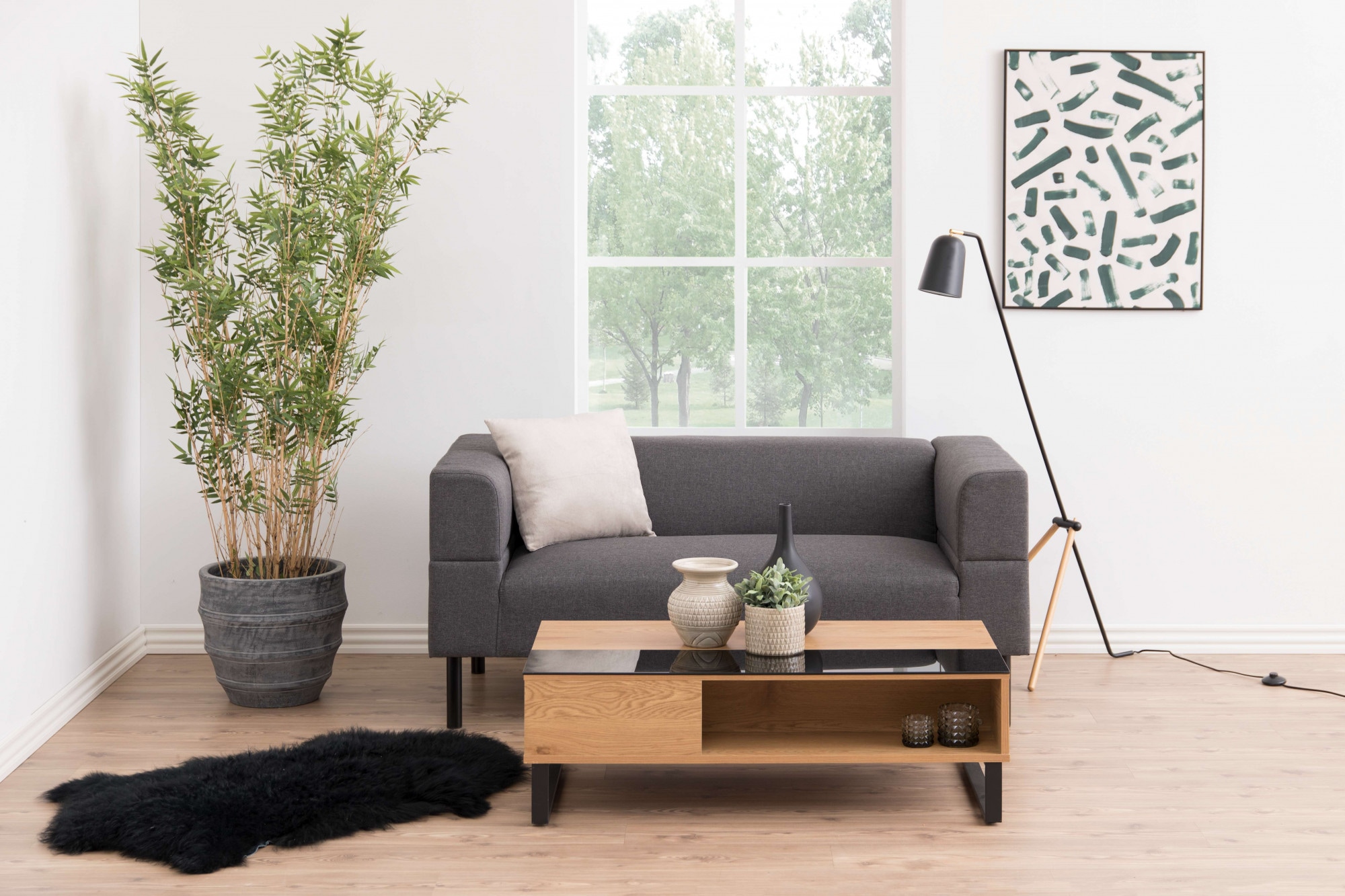 ACTONA GROUP Couchtisch »Azalea« Sofatisch, Kaffeetisch, Glas, Kufengestell, Höhenverstellbar, Stauraum