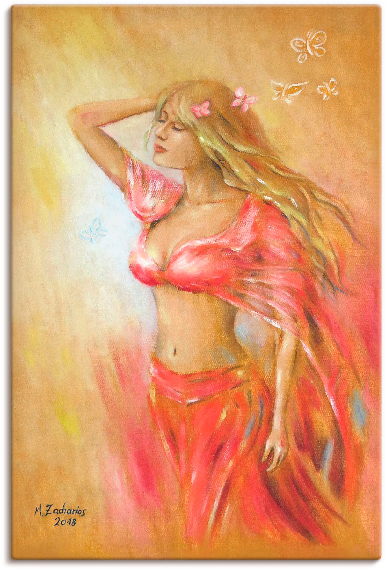 Artland Wandbild »Verführerisches Mädchen im roten Kleid«, Frau, (1 St.), als Leinwandbild, Poster in verschied. Grössen