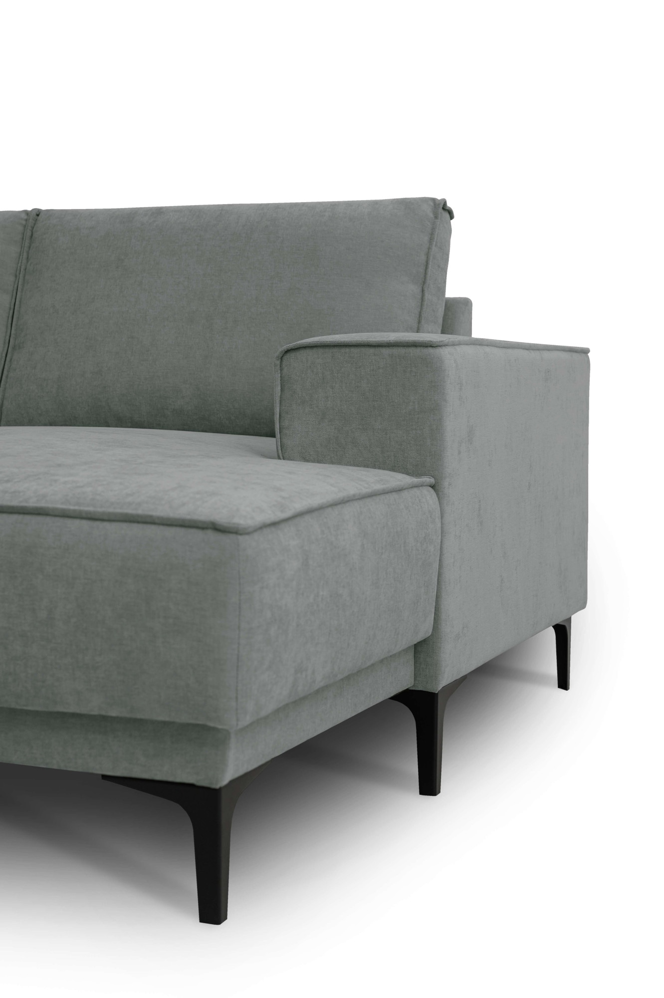 Places of Style Wohnlandschaft »XXL Sofa Oland, Struktur, Flachgewebe, Luxus-Microfaser, Boucle«, U-Form, 342 cm, Wellenunterfederung, Skandi-Design, Metallfüsse
