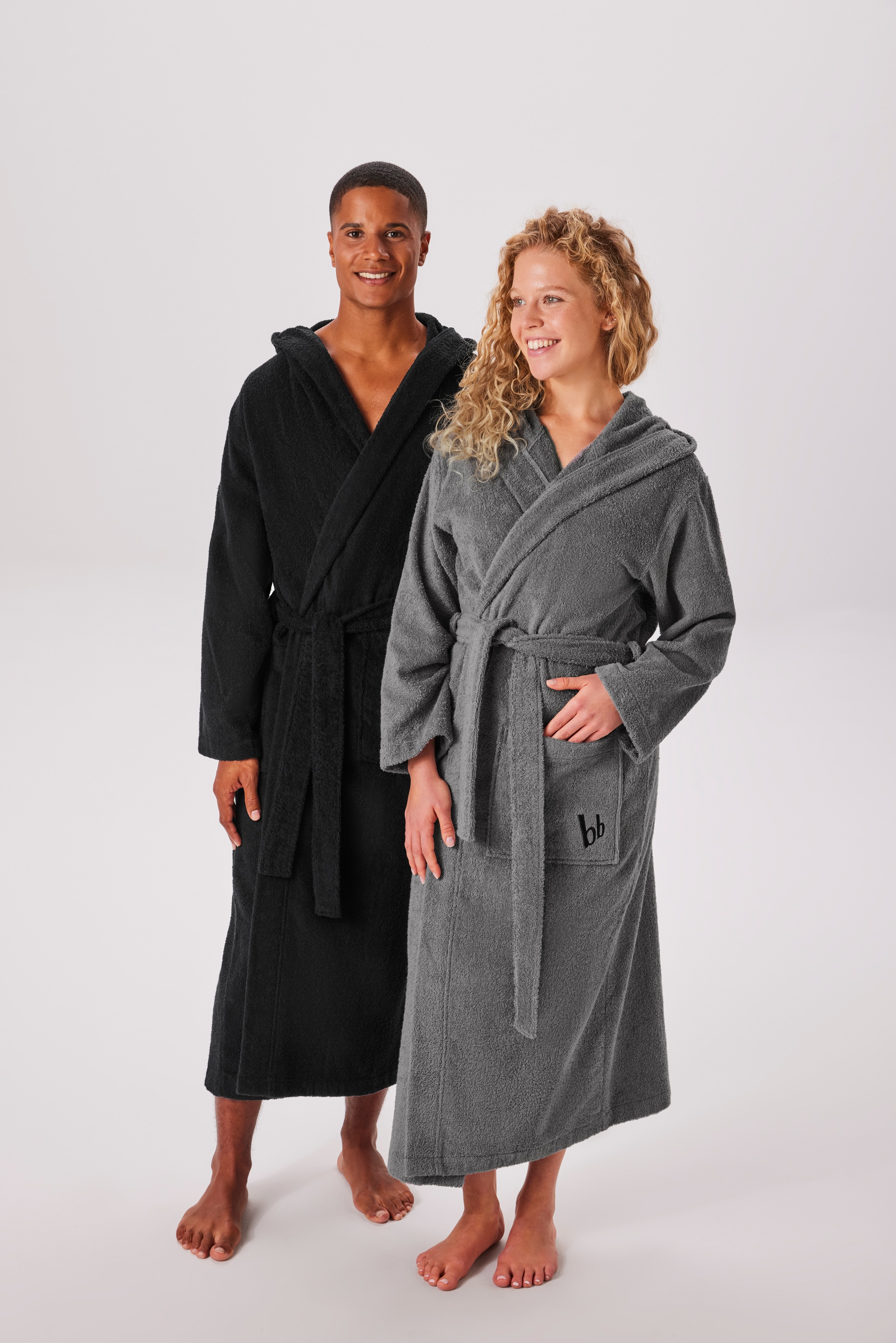 Bruno Banani Unisex-Bademantel "Robby, ideal für Sauna & Spa, Standardlänge & Überlänge" 1 Stk. Damen & Herren Bademäntel, Baumwolle, mit Taschen, Sauna, XS-3XL