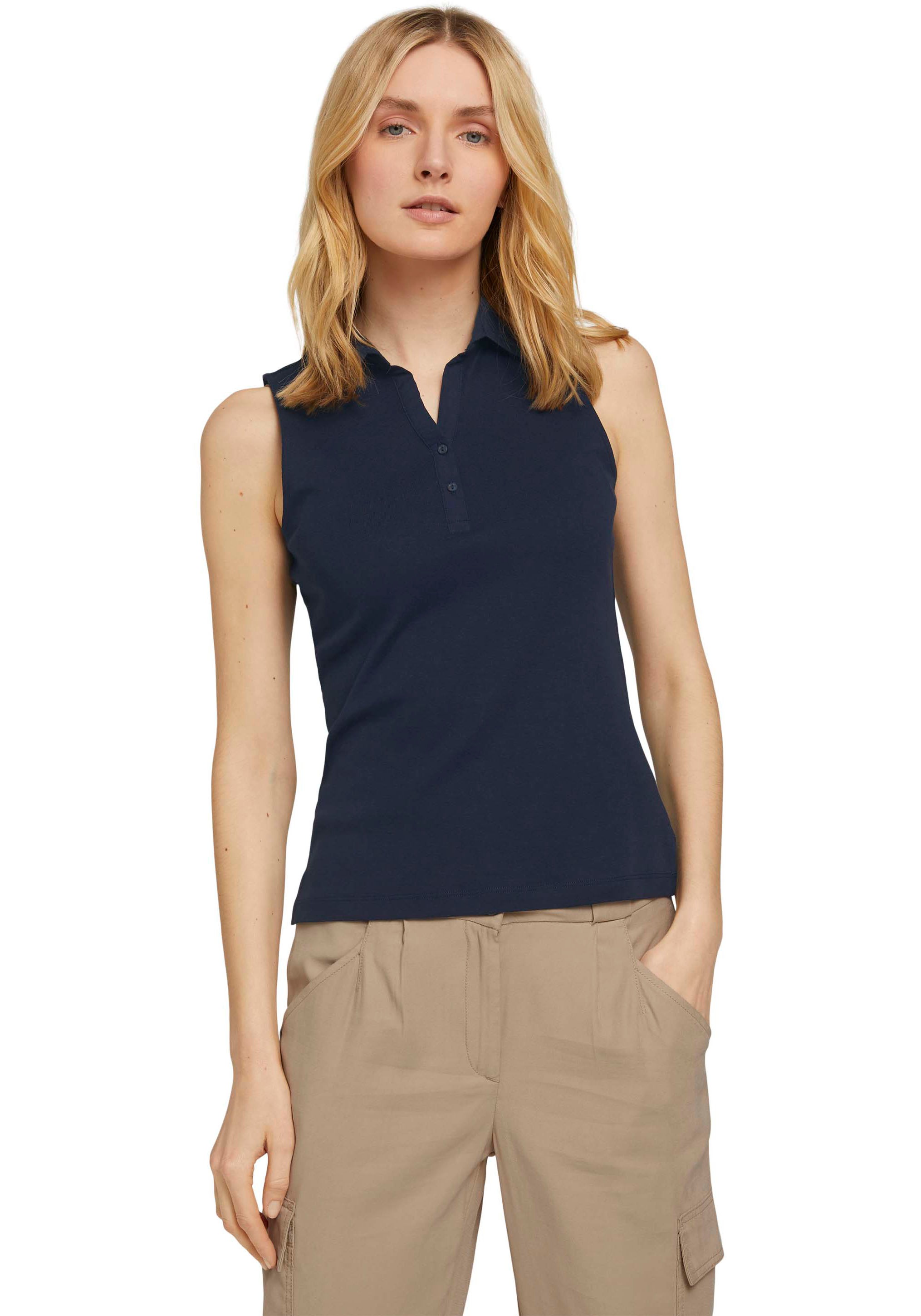 Image of TOM TAILOR Poloshirt, aus feiner Rippe bei Ackermann Versand Schweiz