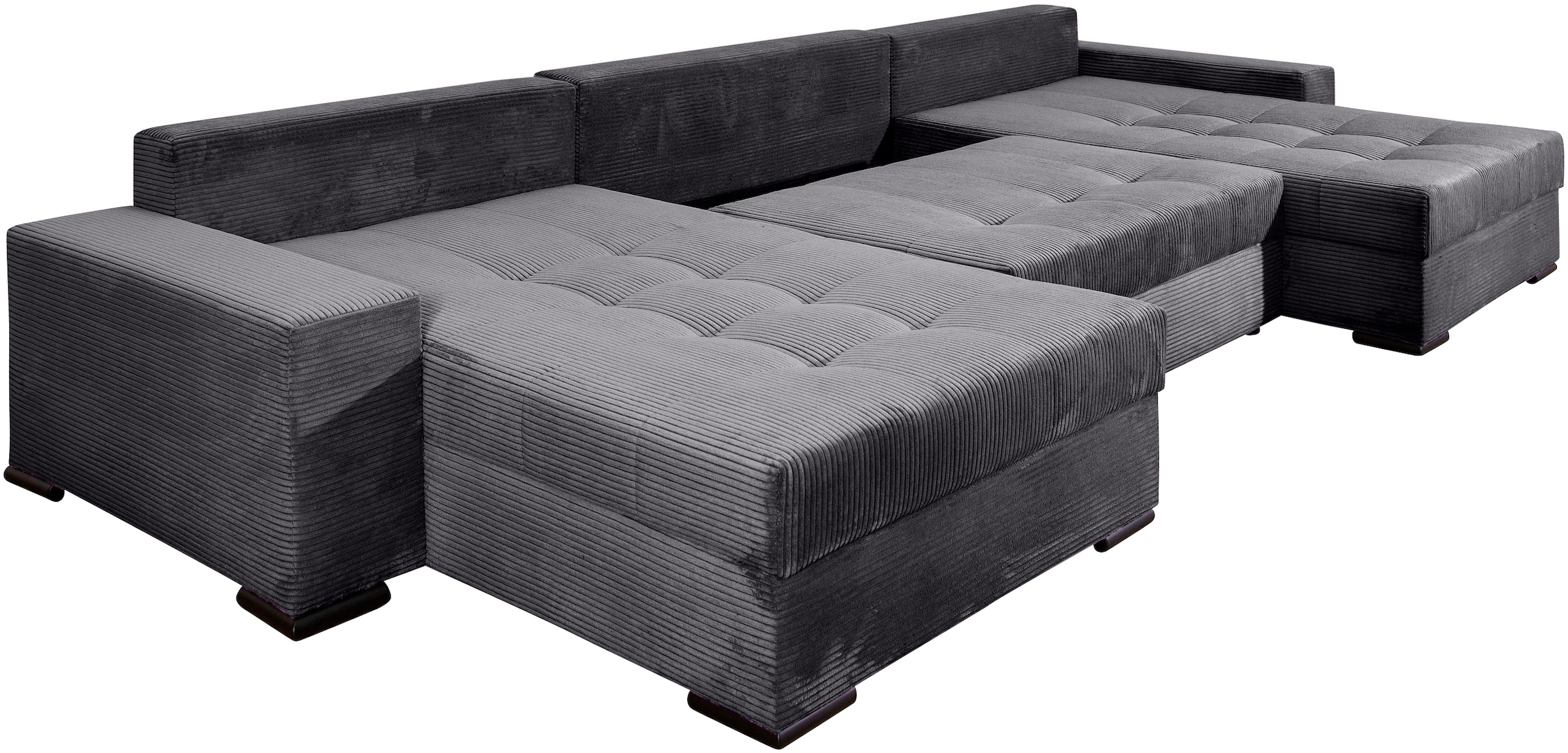 COLLECTION AB Wohnlandschaft »XXXL-Josy Relax U-Form Breite 352 cm, mit 2 gleich grossen Recamieren«, inkl. Bettfunktion, Bettkasten, mit 4 Rückenkissen in zwei Grössen