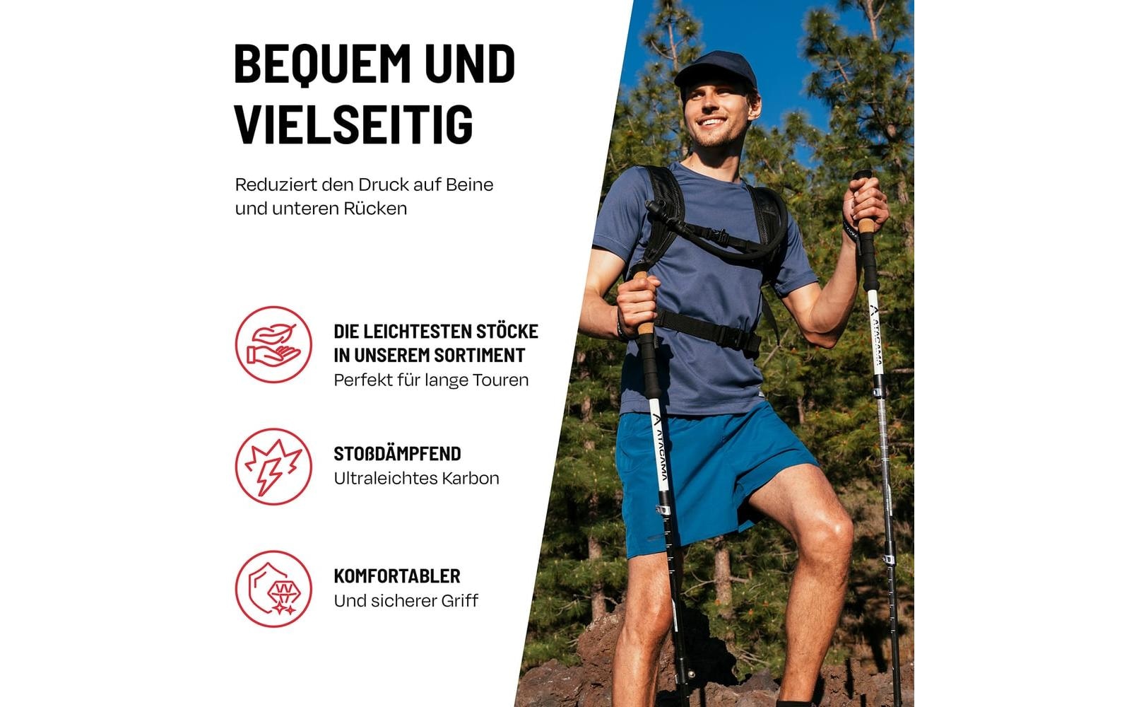   Bâtons télescopiques »Wandestöcke Atacama 13-tlg. 110-135 cm«