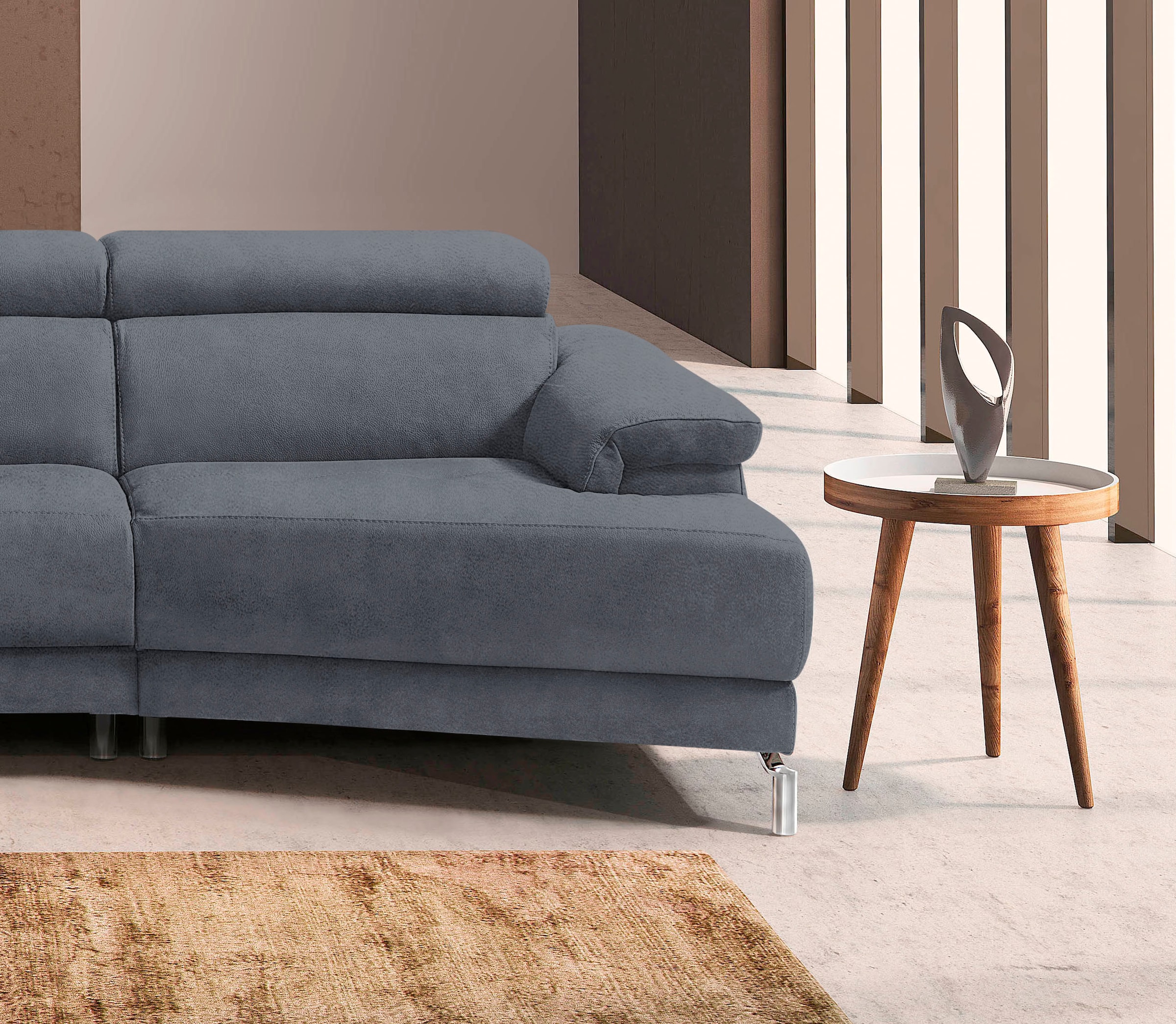 Egoitaliano Canapé d'angle »Soul, extravagantes Designsofa, Megasofa, super bequem, tolle Details« mit Trapez-Abschlusselement, inkl verstellbarer Kopfteile