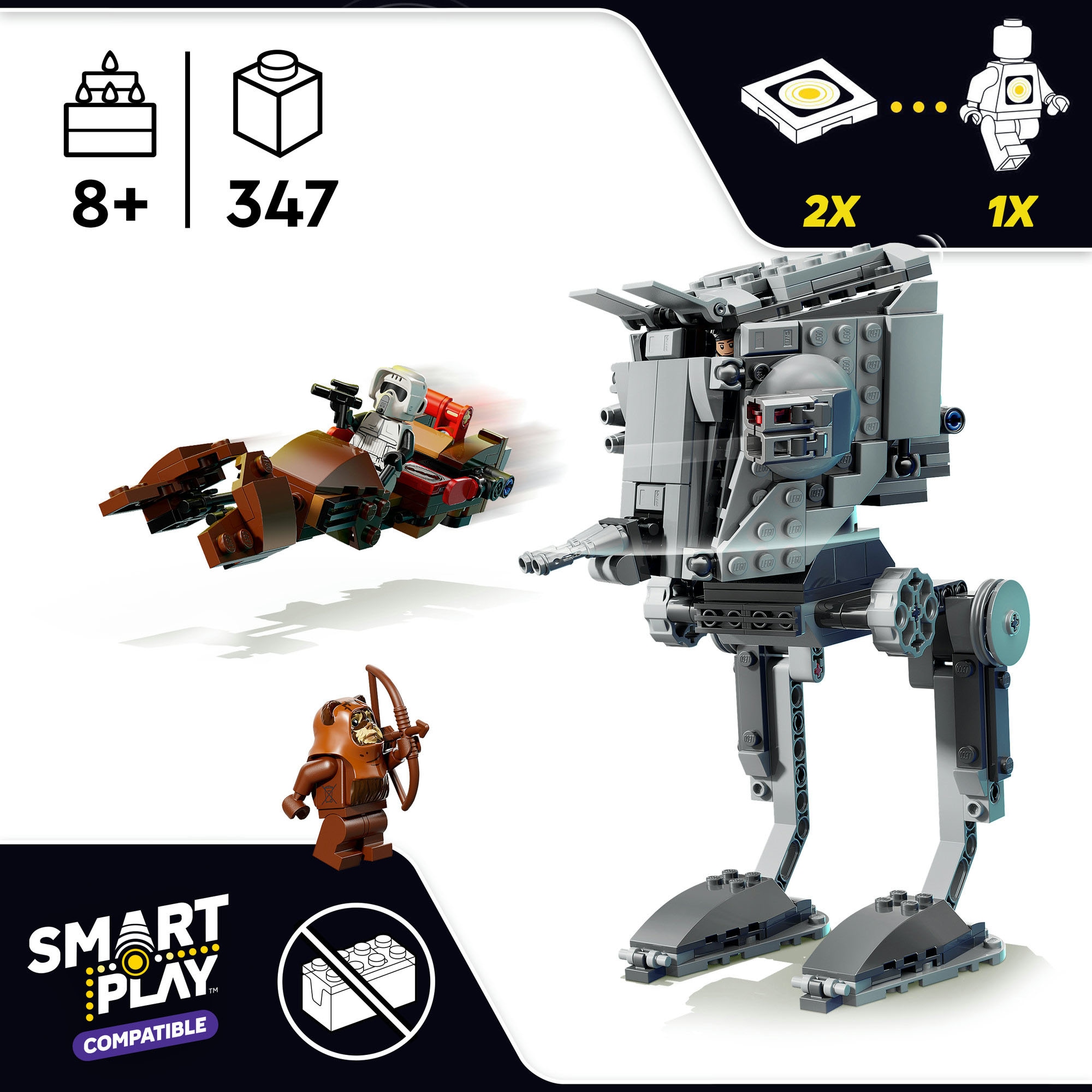 LEGO® Konstruktionsspielsteine »SMART Play: AT-ST Angriff auf Endor (75424), LEGO Star Wars ™« Mit SMART Brick kombatibel (nicht im Lieferumfang enthalten)