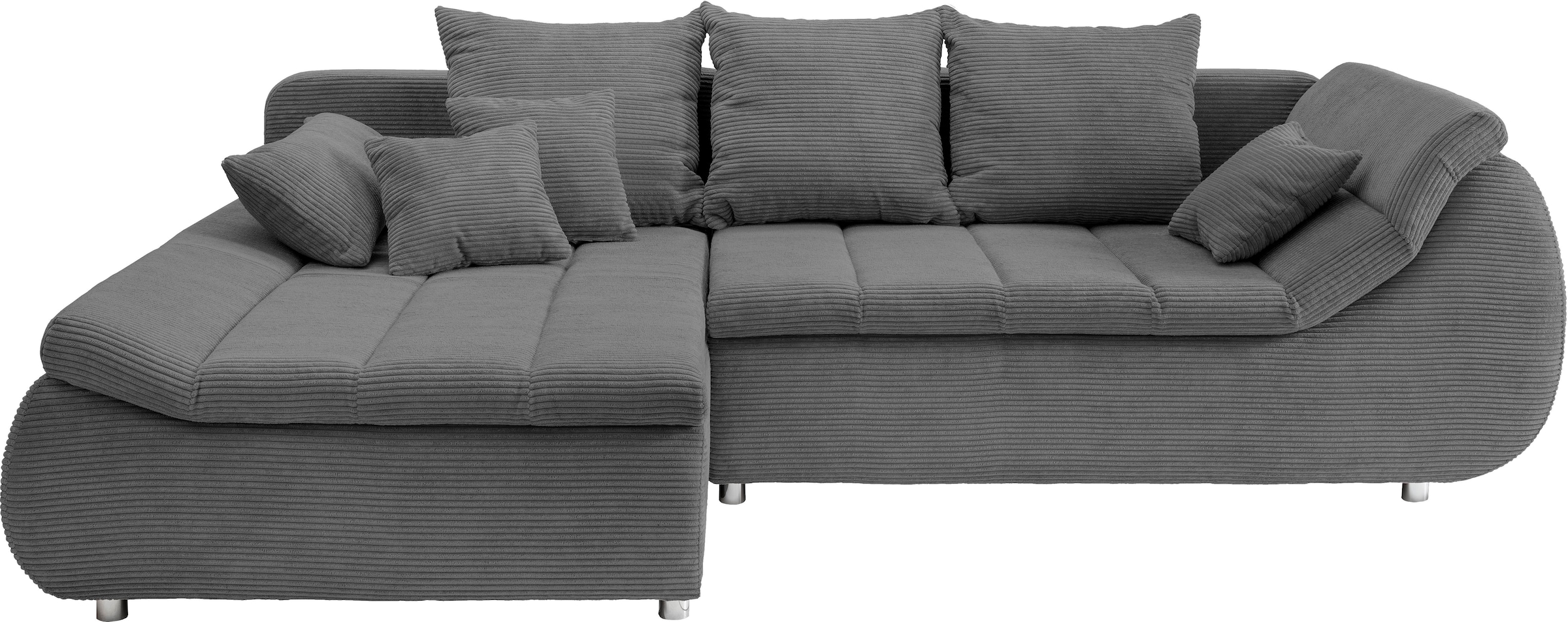 INOSIGN Ecksofa »Imola elegant und bequem, aktuelle Steppung im Sitz, L-Form«, wahlweise mit Bettfunktion