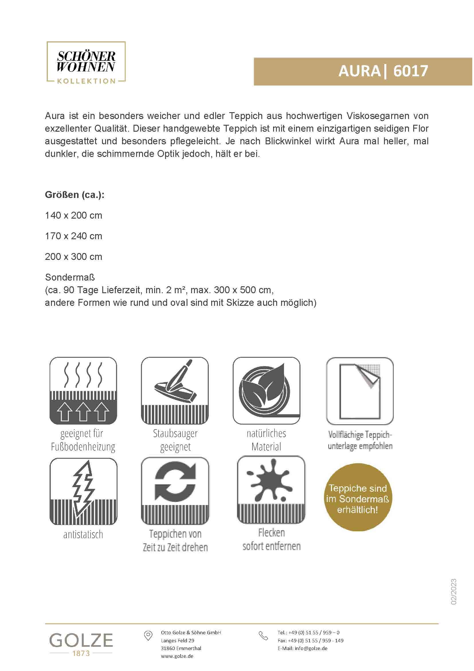 SCHÖNER WOHNEN-Kollektion Tapis »Aura« Rectangulaire 15 mm Höhe seidige Viskose, Wohnzimmer