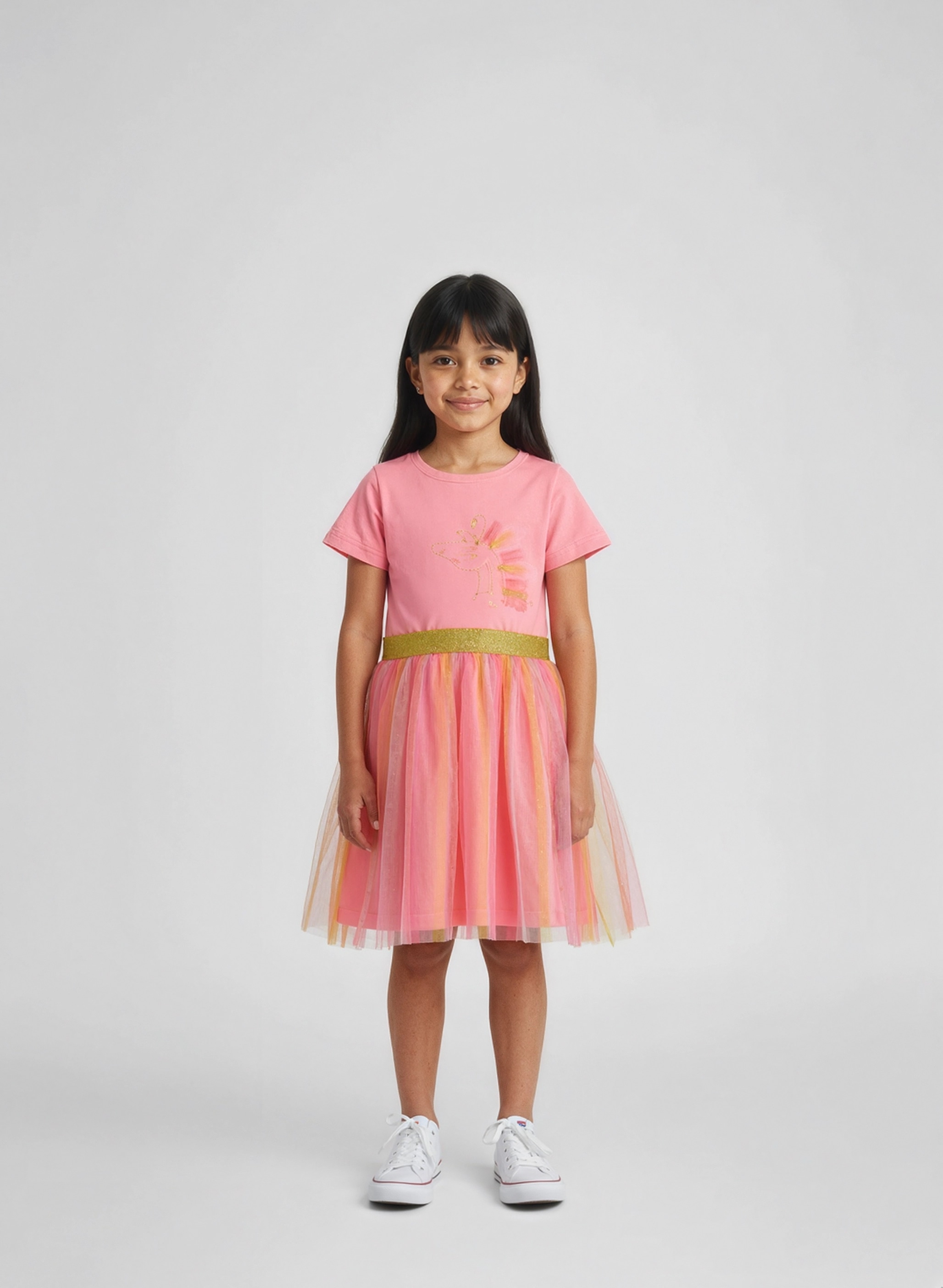 Blue Seven Robe en jersey 1 pièces tlg. mit aufgesetztem  Tüllrock und tollem Frontmotiv