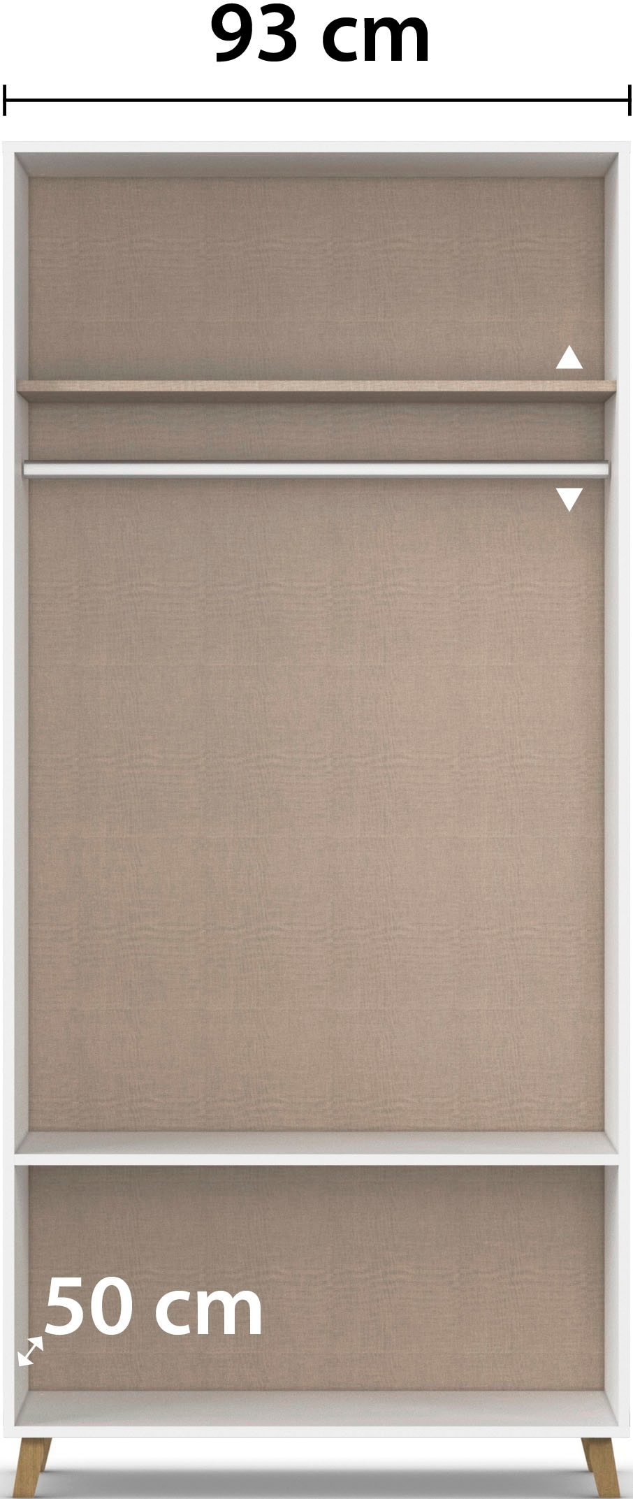rauch »Kleiderschrank Schrank Garderobe SHINJO Breiten 93/140/187 cm« En 3 configurations différentes BASIC/CLASSIC/PREMIUM,  poignées et pieds en bois massif avec 2 tiroirs MADE IN GERMANY