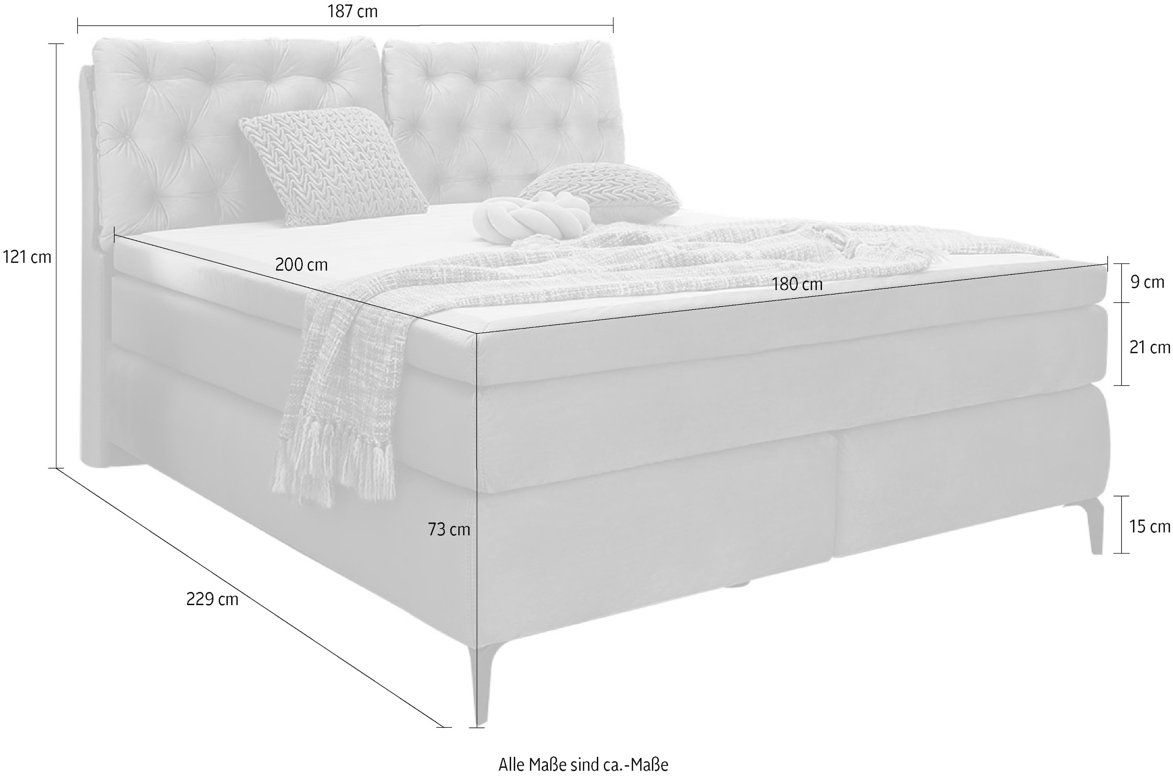 Jockenhöfer Gruppe Lit boxspring »Chelsea« avec surmatelas en mousse froide