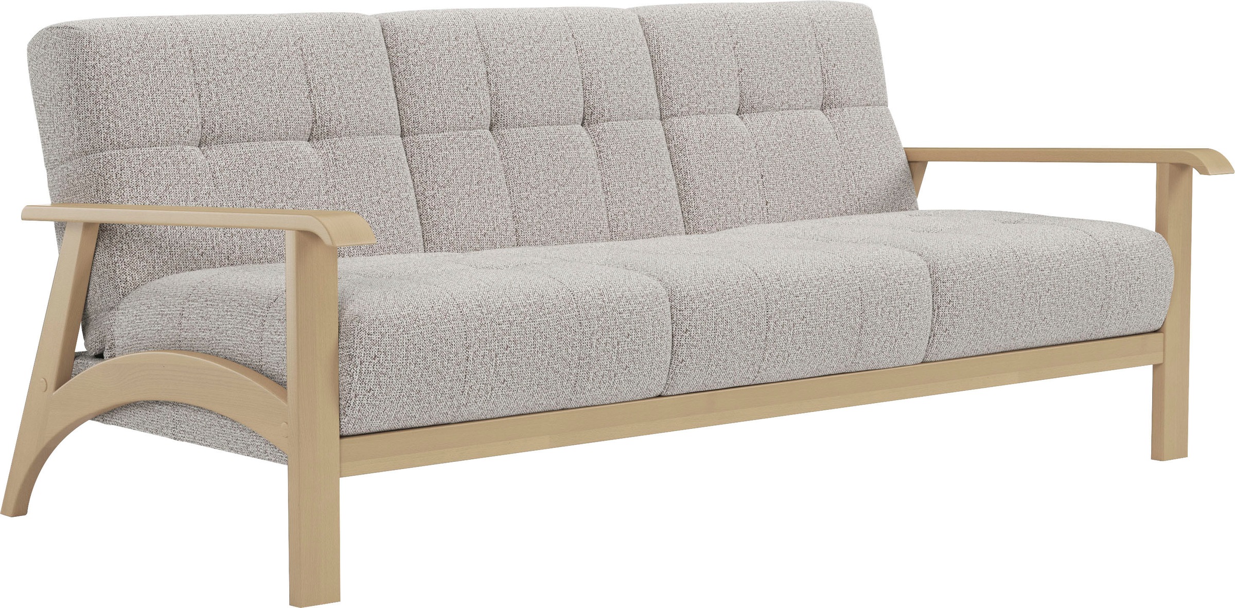 sit&more 3-Sitzer »Billund«, Armlehnen aus Buchenholz in natur, verschiedene Bezüge und Farben