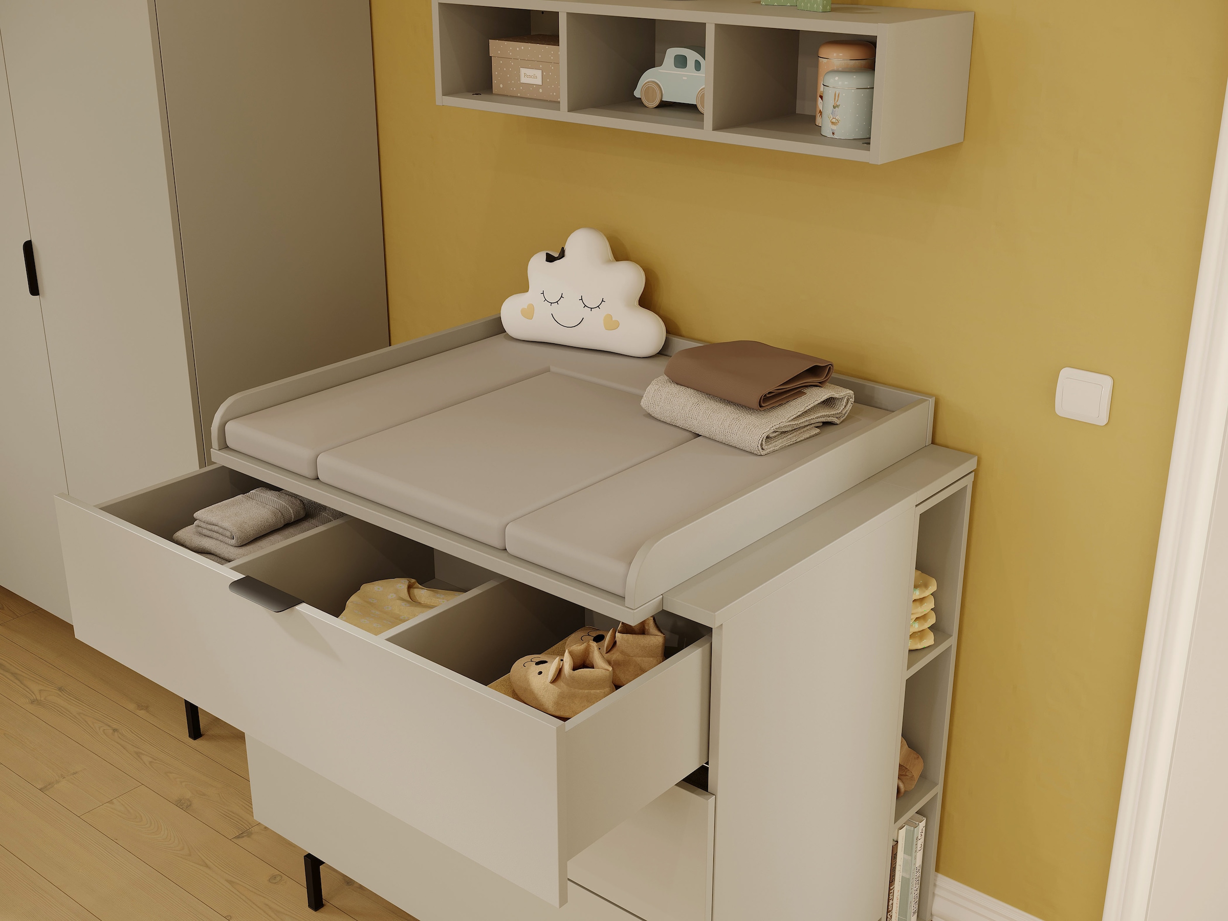 GERMANIA Commode à langer »Tomino« bis 21 kilos modernes Design, B/H/T 105/100/54, Wickelfläche 85 x 75 cm 105 cm