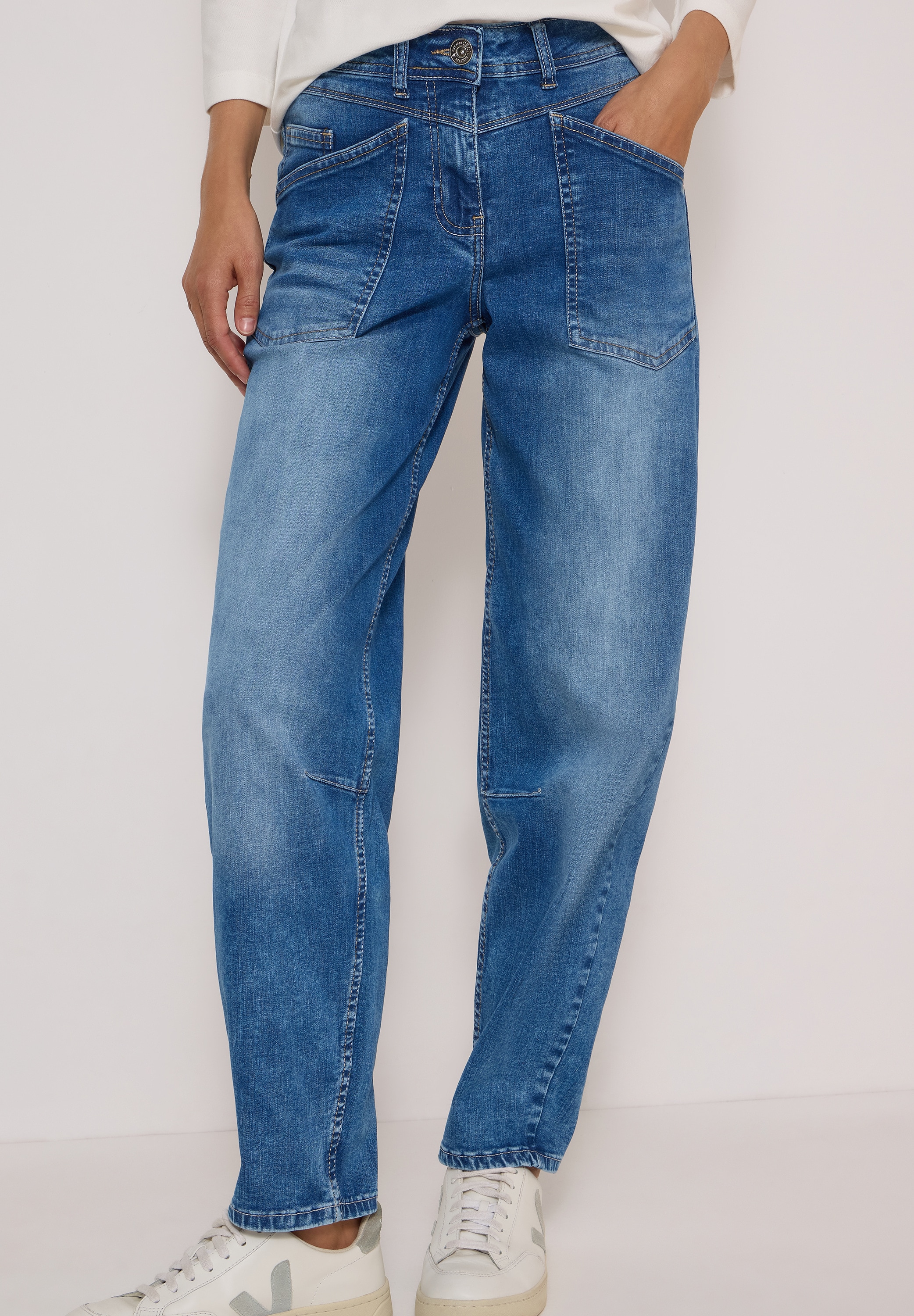 Image of Cecil Loose-fit-Jeans "Style Scarlett" mit Barrel Legs / Stretch und 5-Pocket-Style