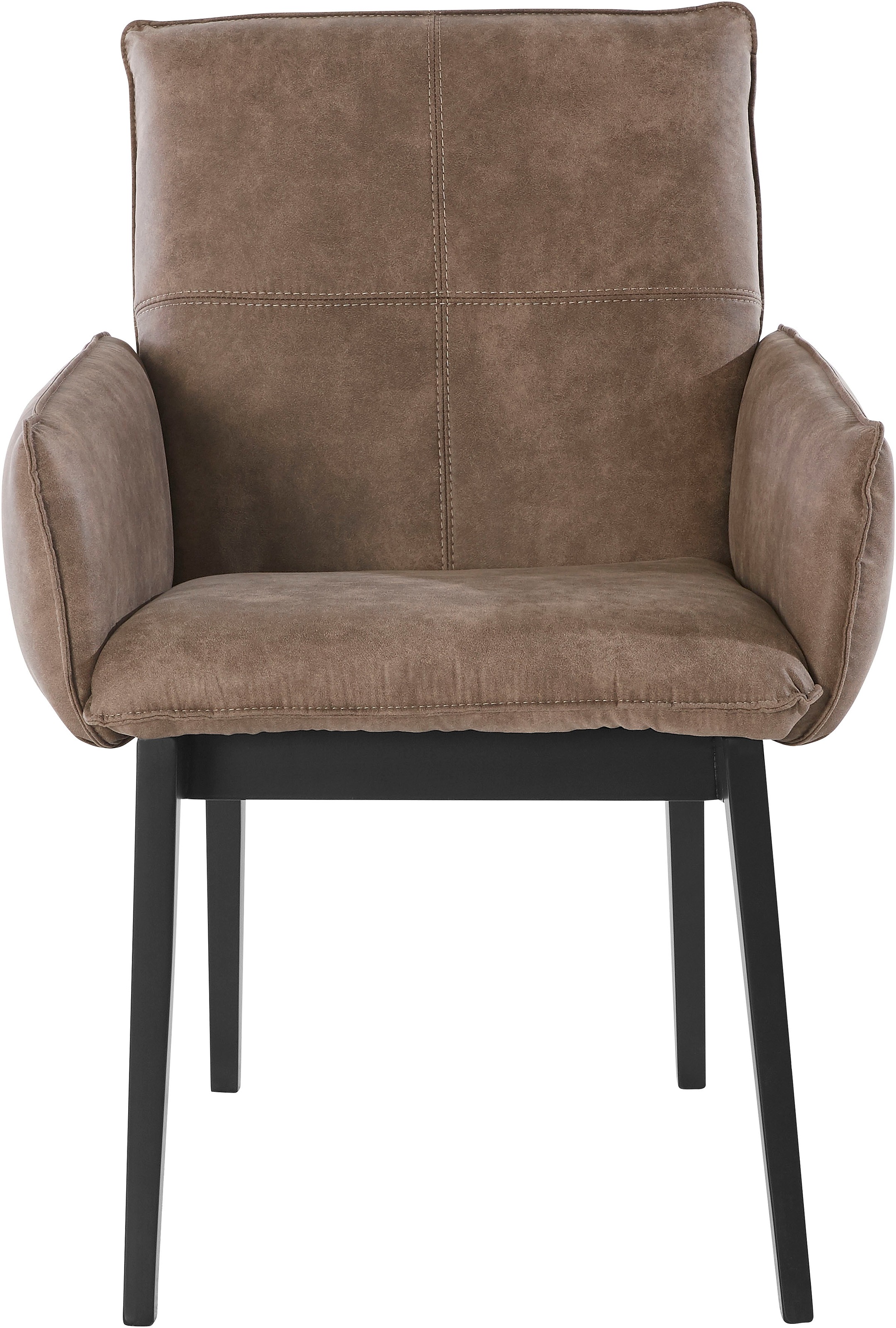 Home affaire Armlehnstuhl »Model 6« (Set) 2 Stk.Bezug in Microfaser oder Leder, Gestell ist Buche in schwarz lackiert