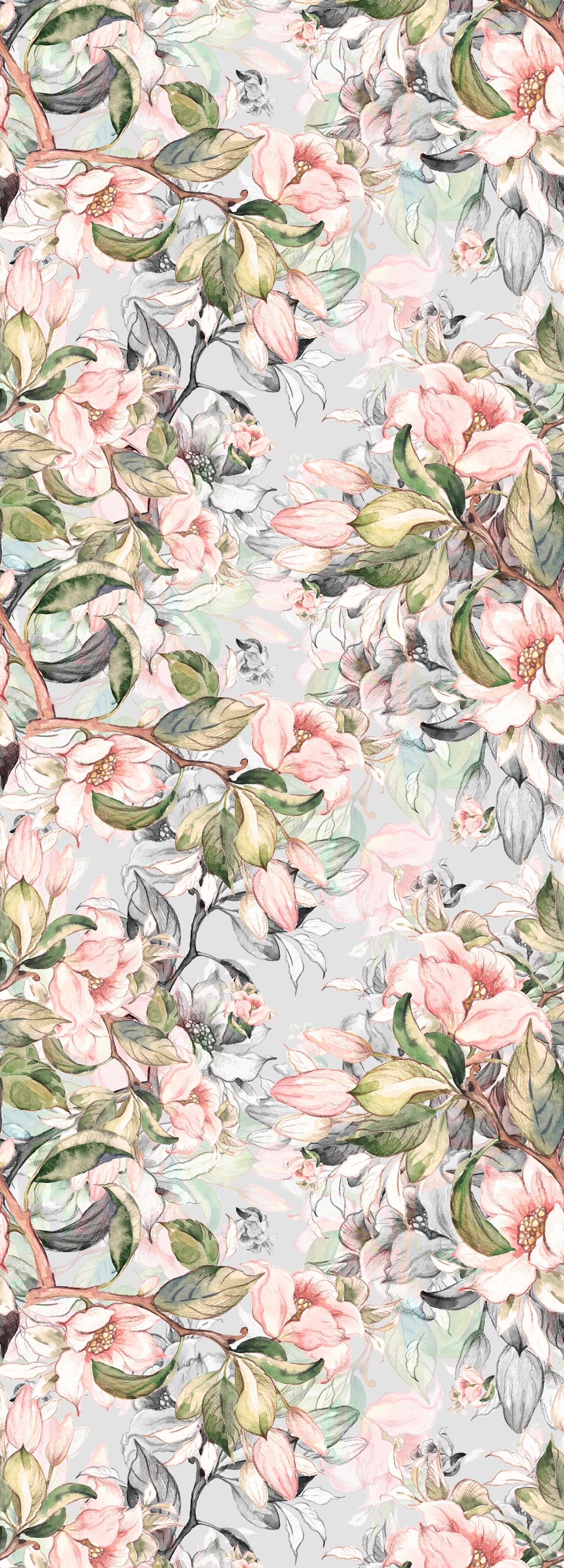 Image of queence Vinyltapete "Haik" Motiv bedruckt botanisch floral gemustert natürlich glatt 90x250cm, selbstklebend, kinderleichte Anbringung, Sticker