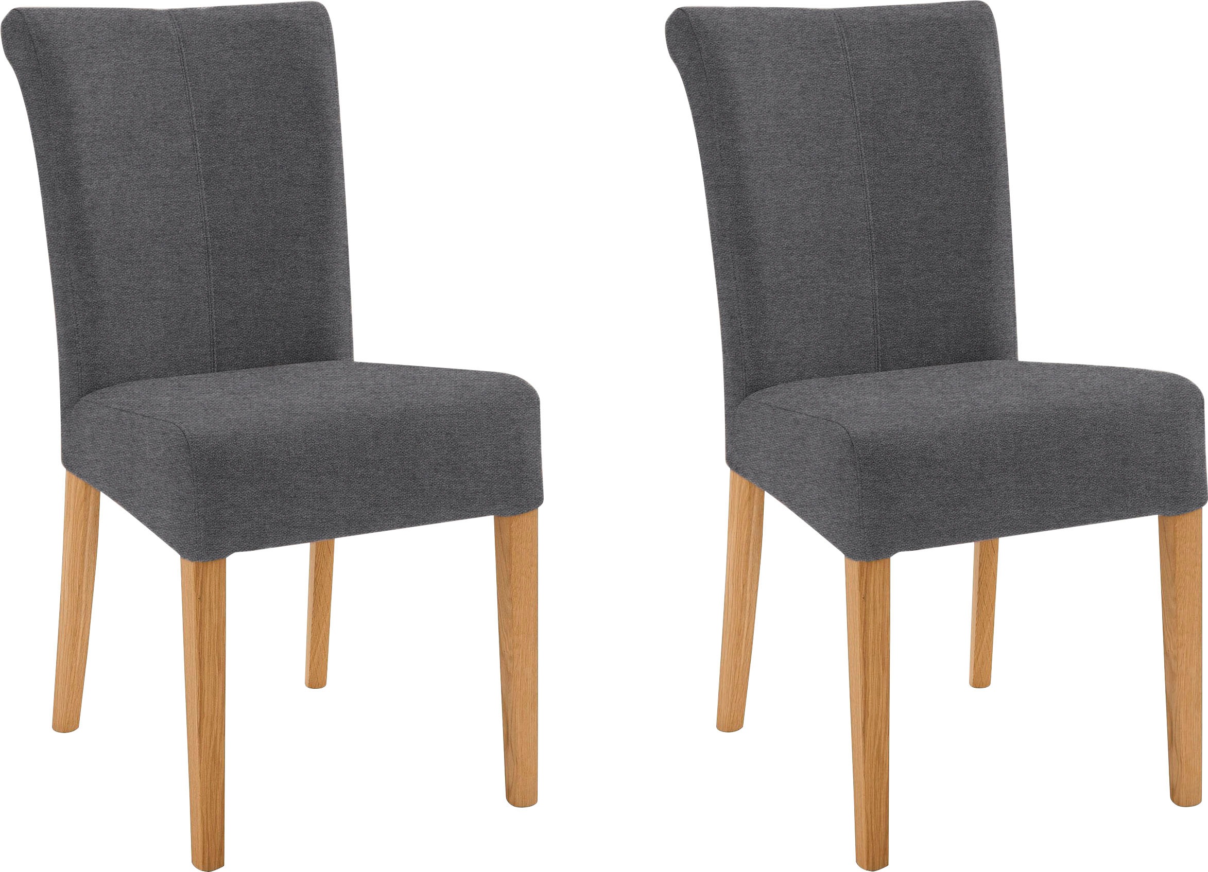 Image of Home affaire 4-Fussstuhl »Barcelona«, (Set), 2 St., Struktur fein, Stuhlbeine aus Massivholz, Sitz und Rücken gepolstert bei Ackermann Versand Schweiz