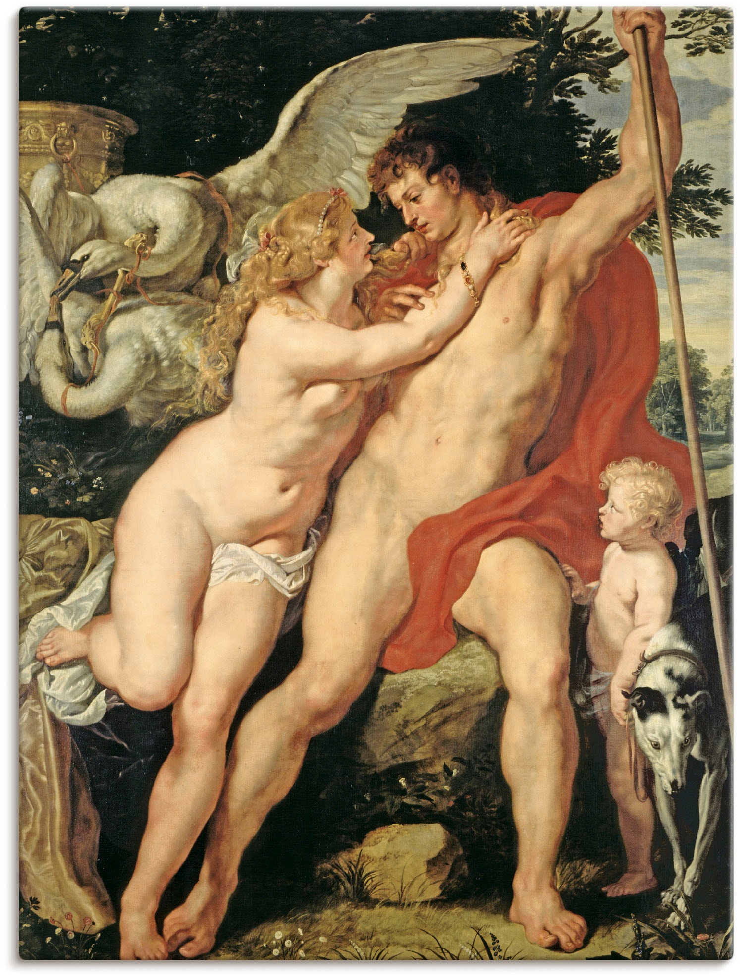 Image of Artland Leinwandbild "Venus und Adonis. Um 1610" Paar 1 Stk. tlg. auf Holzrahmen gespannt