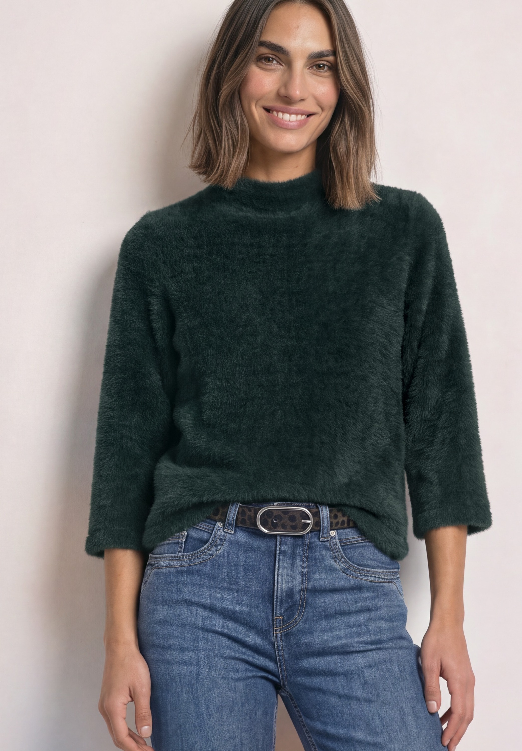 Image of STREET ONE 3/4 Arm-Pullover Kuschel-Shirt mit Turtle Neck