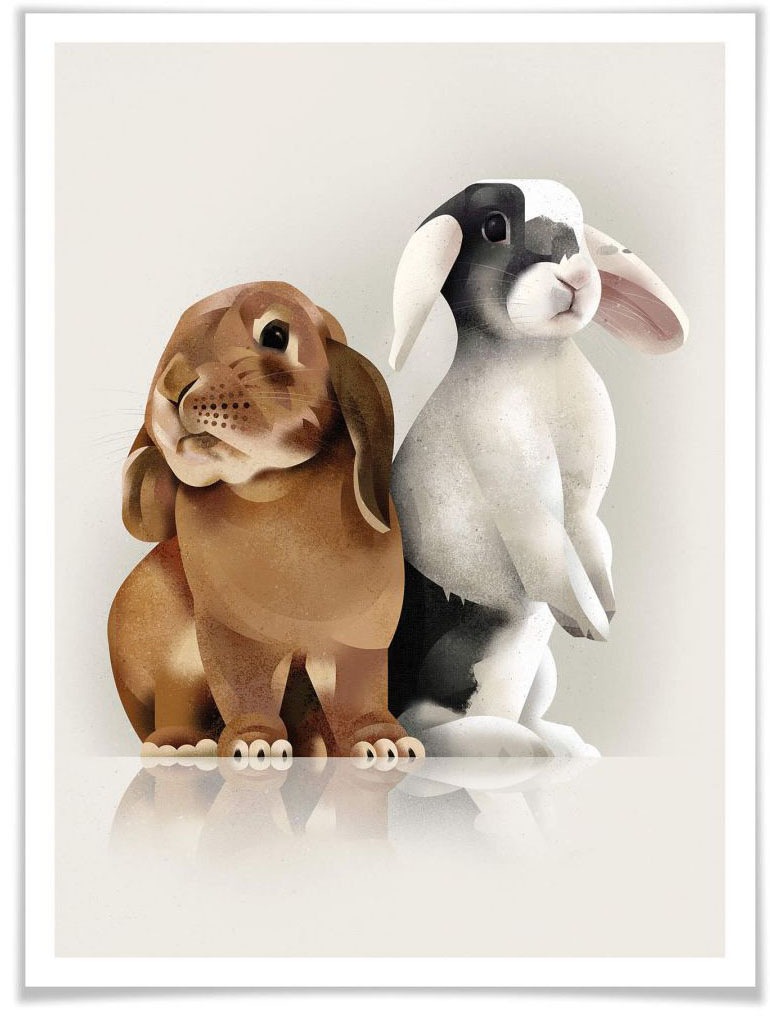 Image of Wall-Art Poster »Bunny Love«, Schriftzug, (1 St.), Poster, Wandbild, Bild, Wandposter bei Ackermann Versand Schweiz