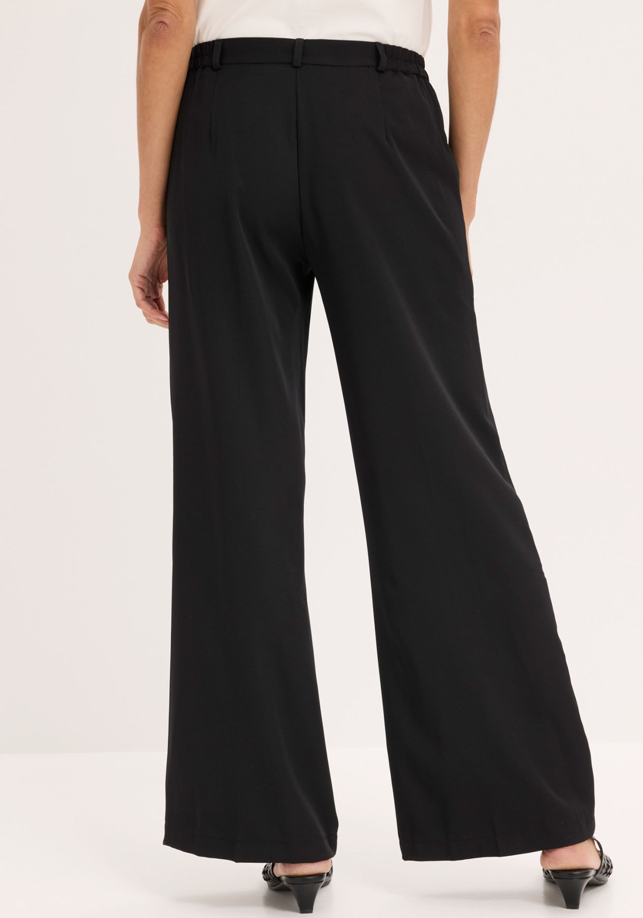 bonprix Pantalon marlène  jambe large, pli marqué et ceinture confortable