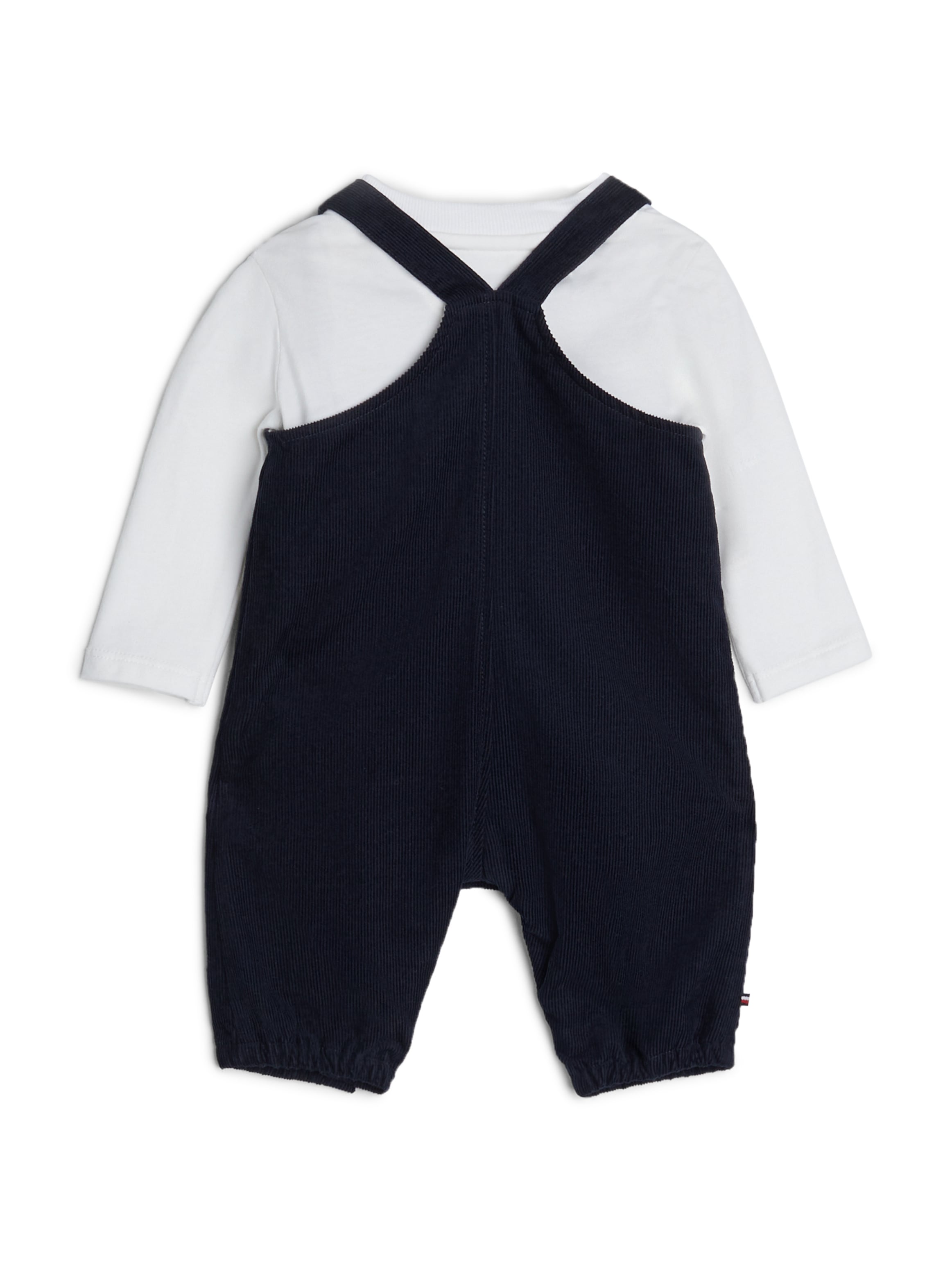 Tommy Hilfiger Body & Hose »MONOTYPE CORD DUNGAREE SET«, mit Logostickereien