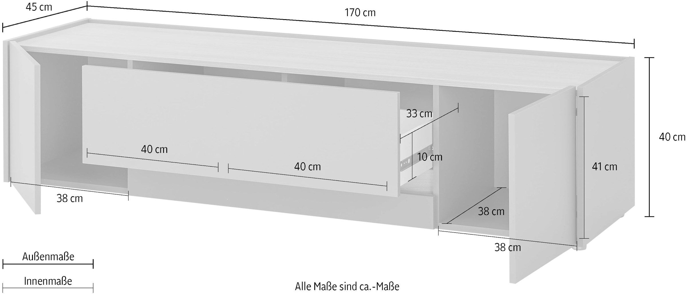 Home affaire Table basse »City/Giron, moderner TV-Schrank, Kommode, TV-Unterschrank« zeitlos, modern, ausreichend Stauraum, vielseitig einsetzbar