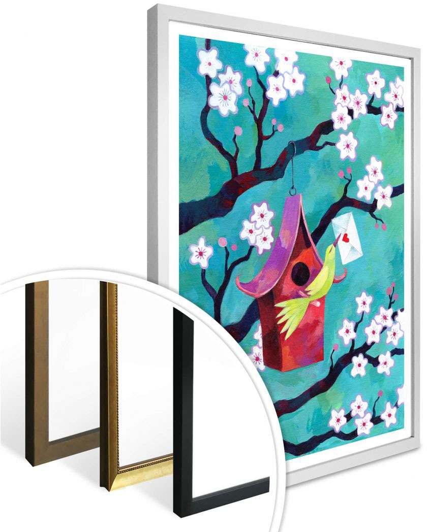 Wall-Art Poster Vogelhäuschen«, günstig (1 »Märchen Poster, St.), Bild, Vögel, Wandbilder Wandposter kaufen Wandbild