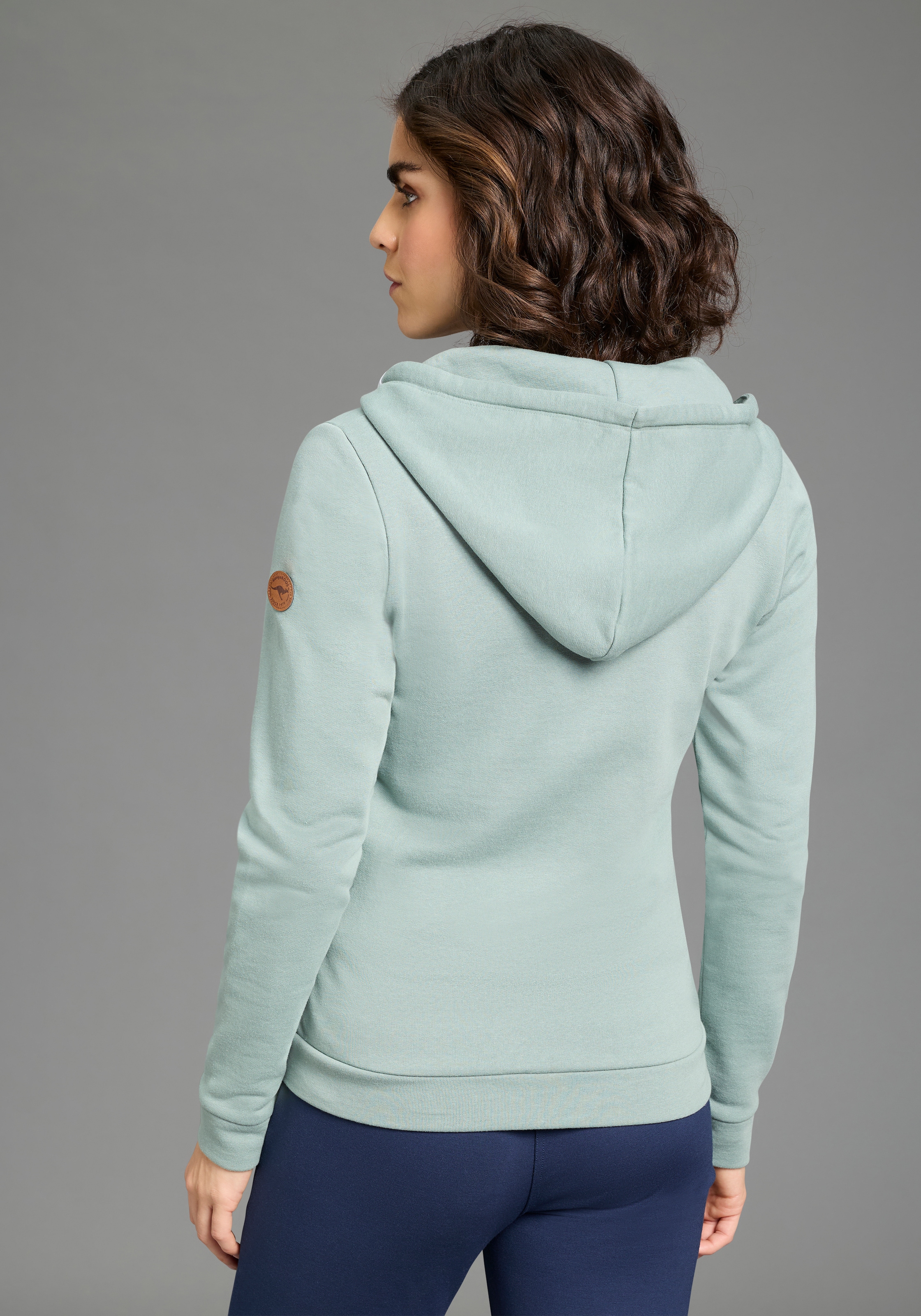 KangaROOS Kapuzensweatjacke mit Kapuze und Kordelzug, aus Baumwolle und Polyester