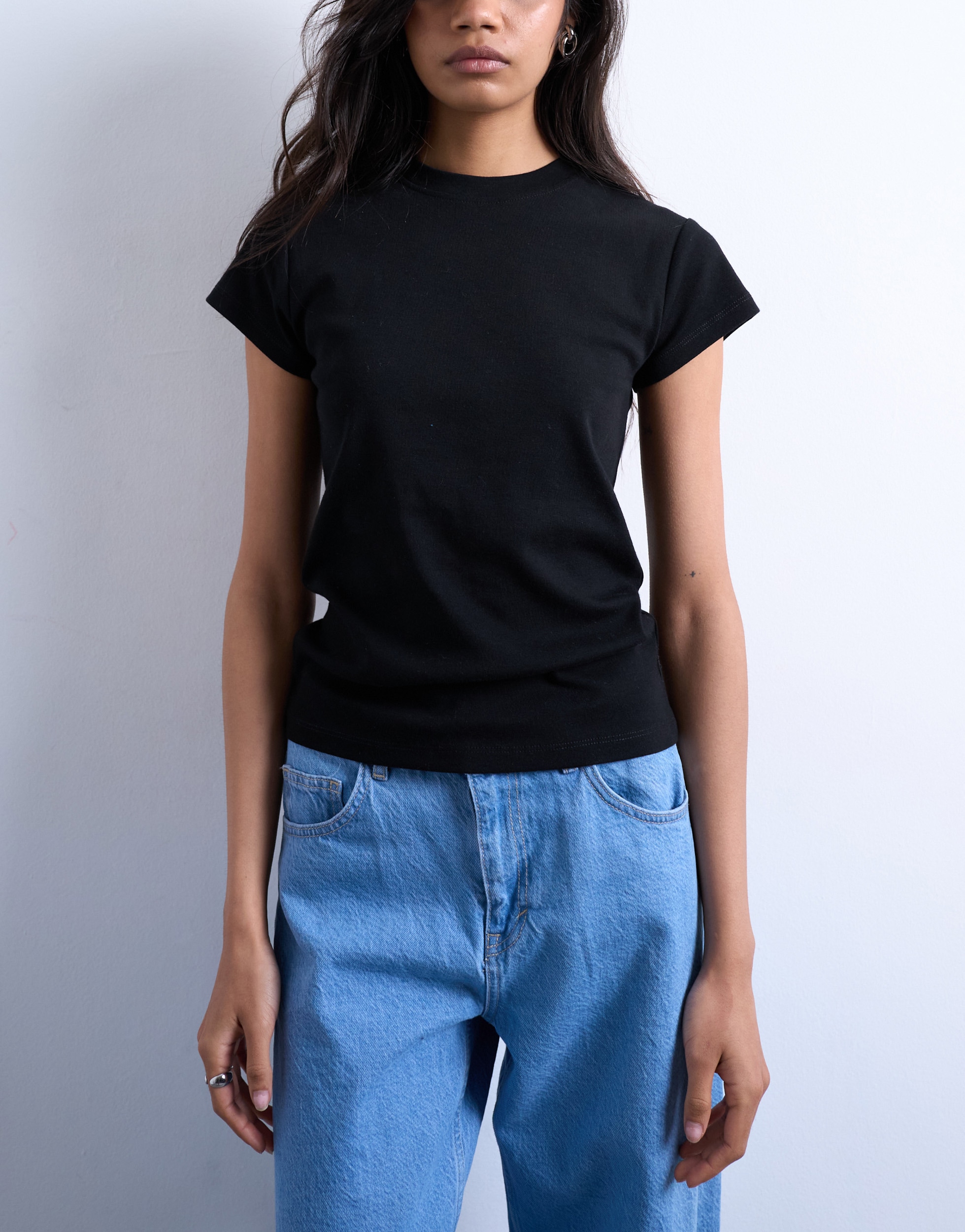 Image of TOPSHOP Rundhalsshirt "TSEVERYDAY SS TOP JRS NOOS" Baumwolle, regular fit