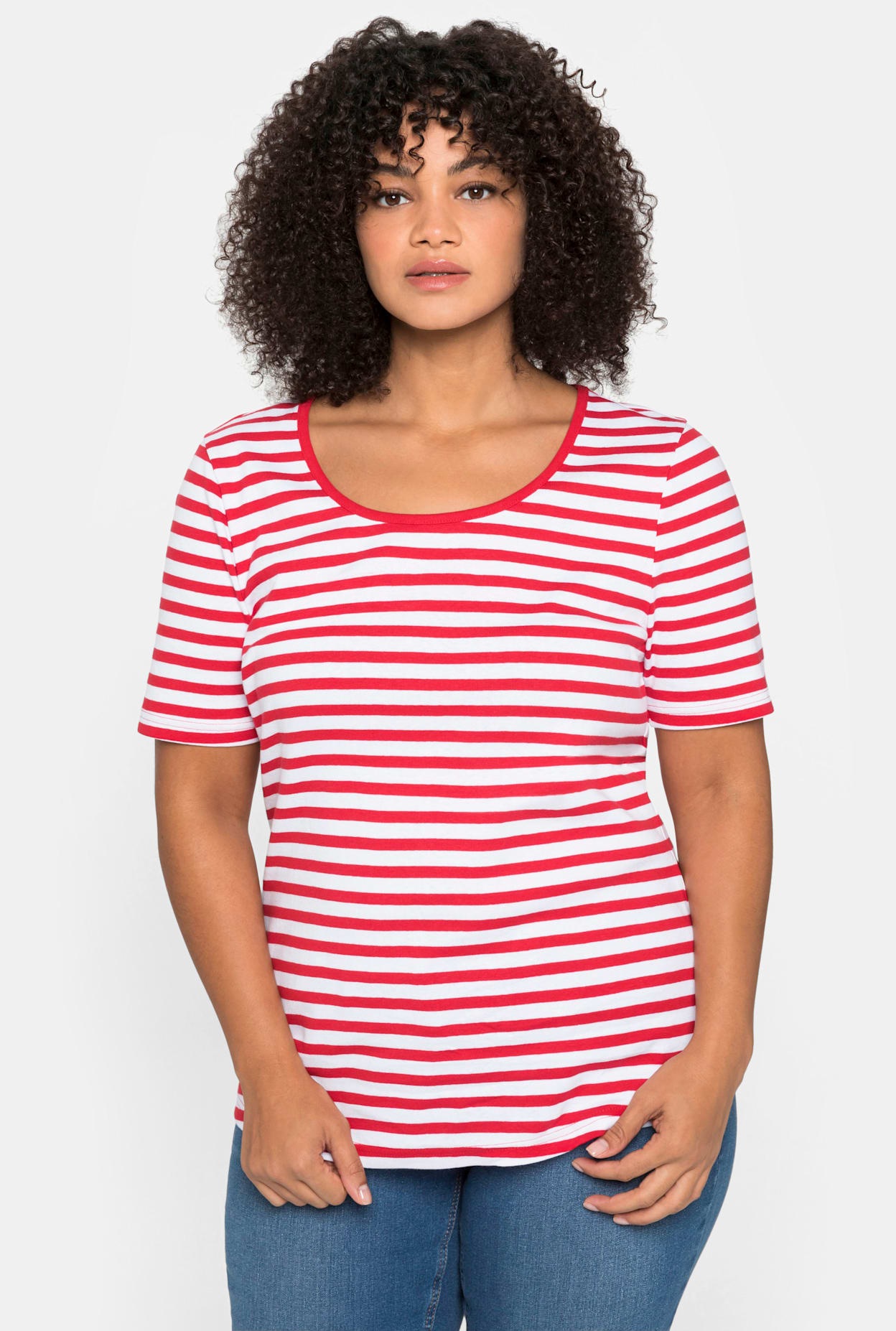 Sheego Kurzarmshirt »T-Shirt«, (1 tlg.)