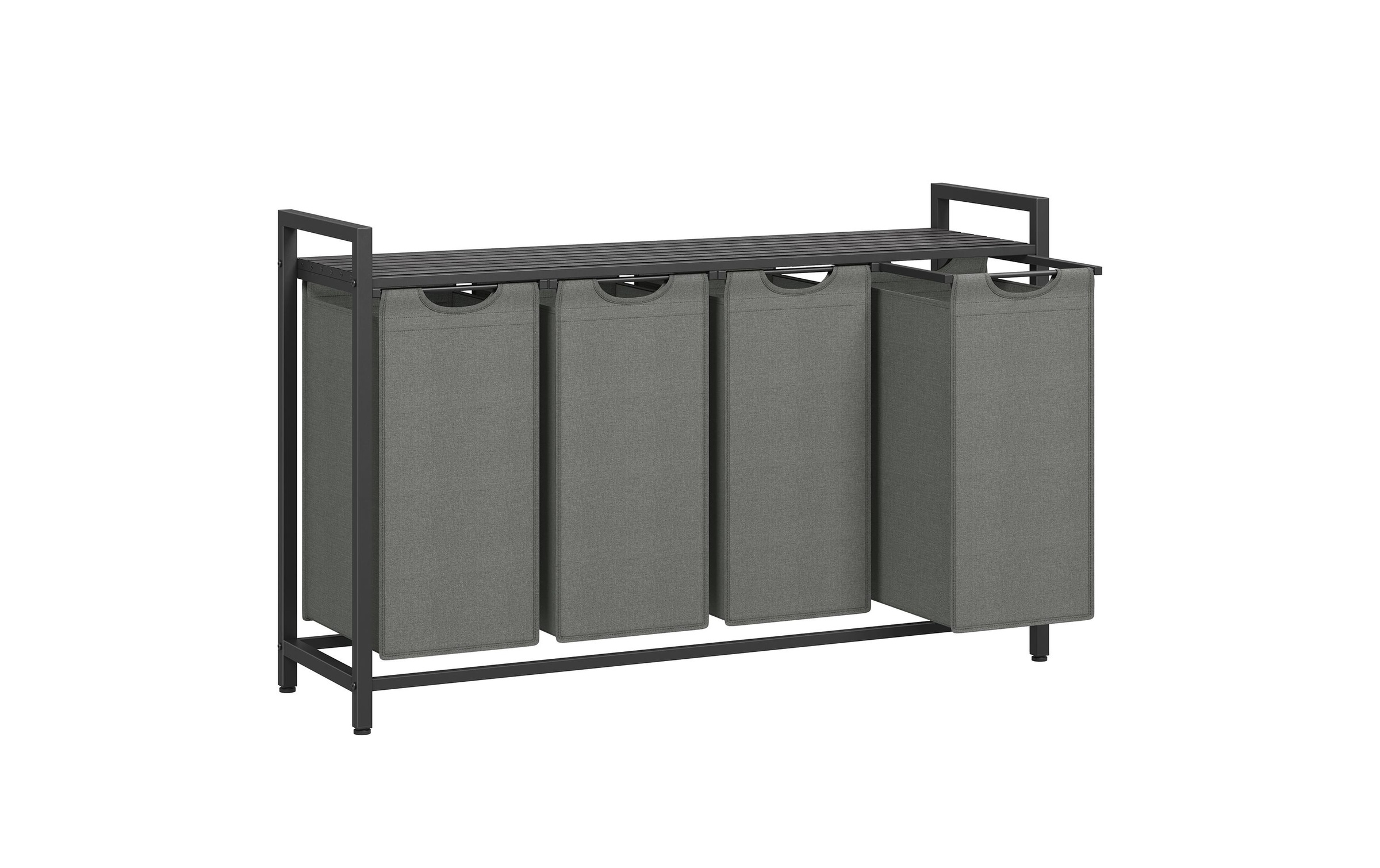 VASAGLE Wäschekorb "4 x 40 l, Grau/Schwarz"