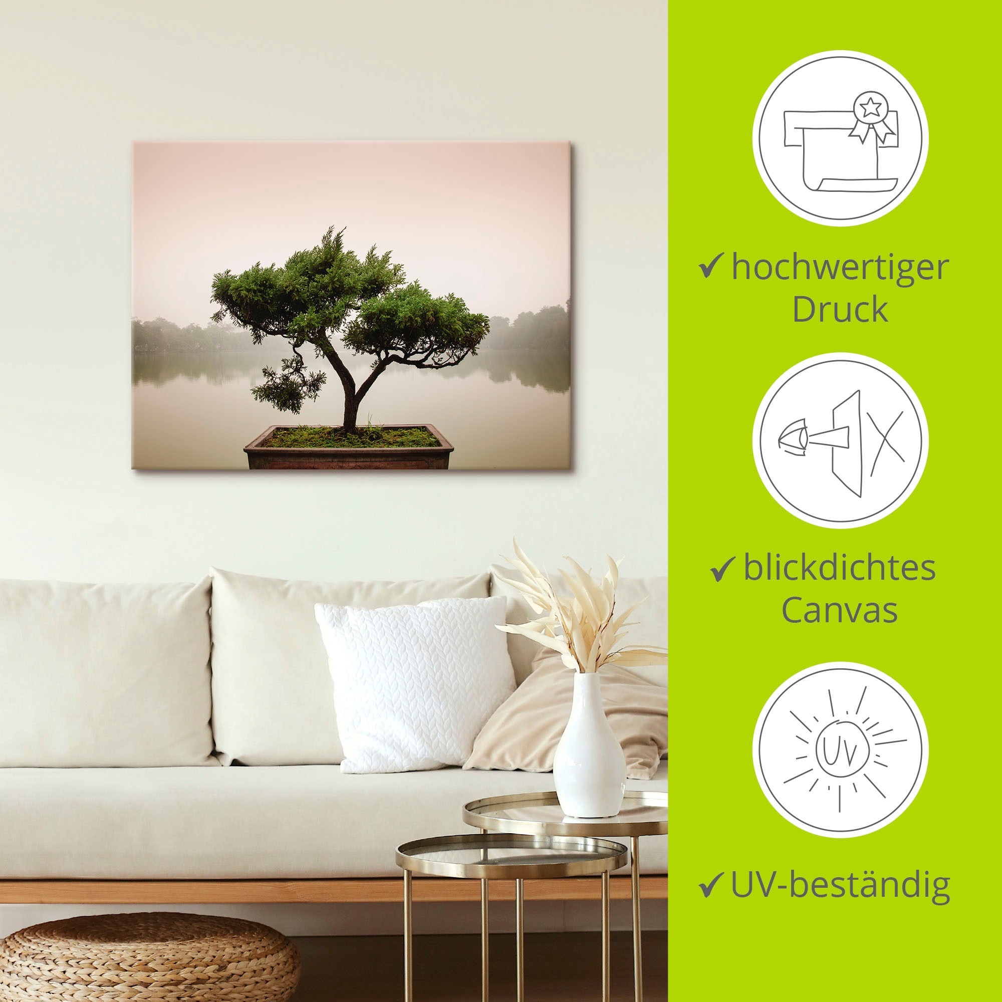 Artland Wandbild »Chinesischer Bonsaibaum«, Bäume, (1 St.), als Alubild, Outdoorbild, Leinwandbild, Poster, Wandaufkleber