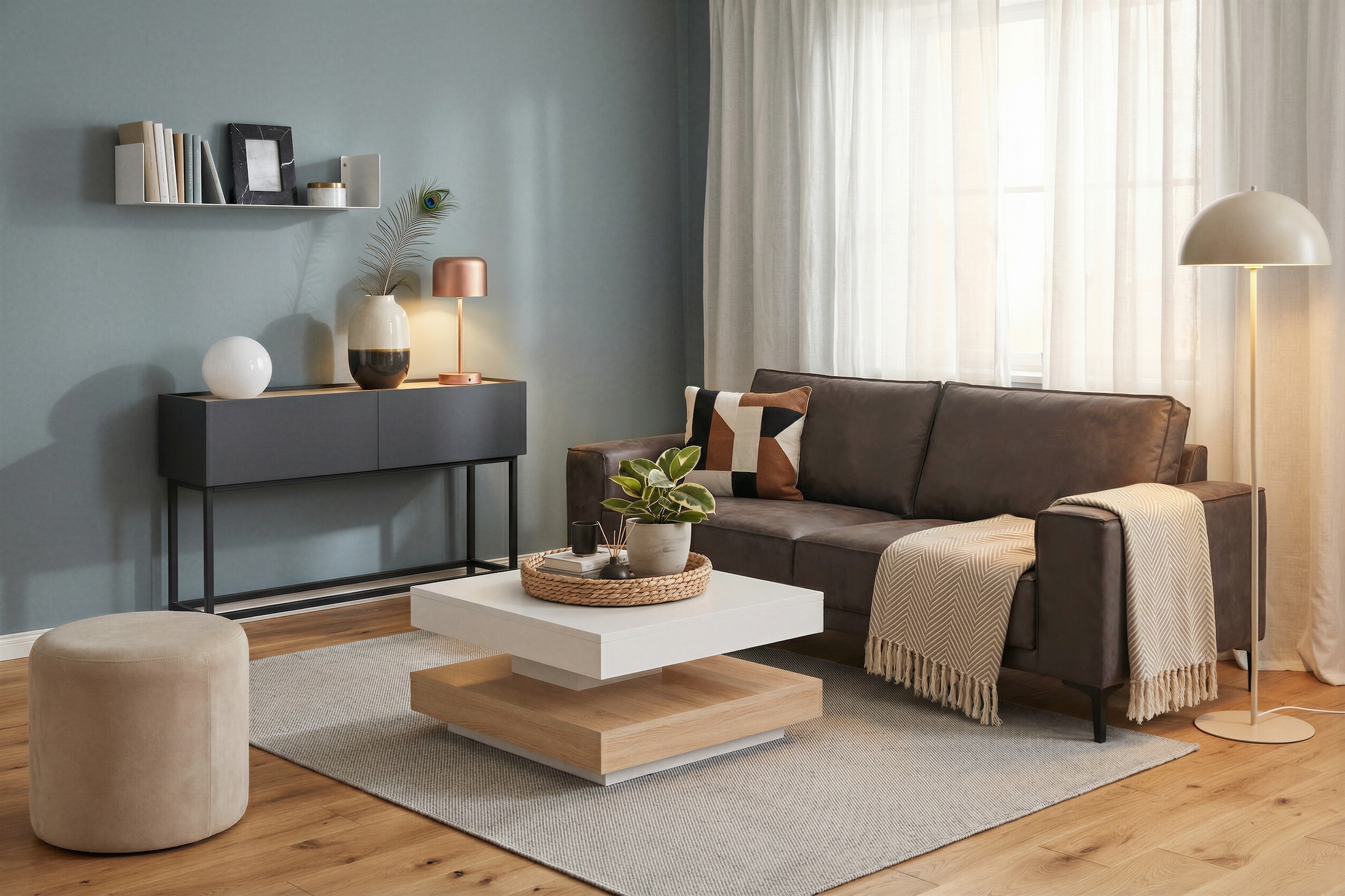 GOODproduct 3-Sitzer »OLAND Luxus-Microfaser, Sofa, B: 224 cm, Skandi-Design« Struktur, Flachgewebe, Luxus-Microfaser, Boucle
