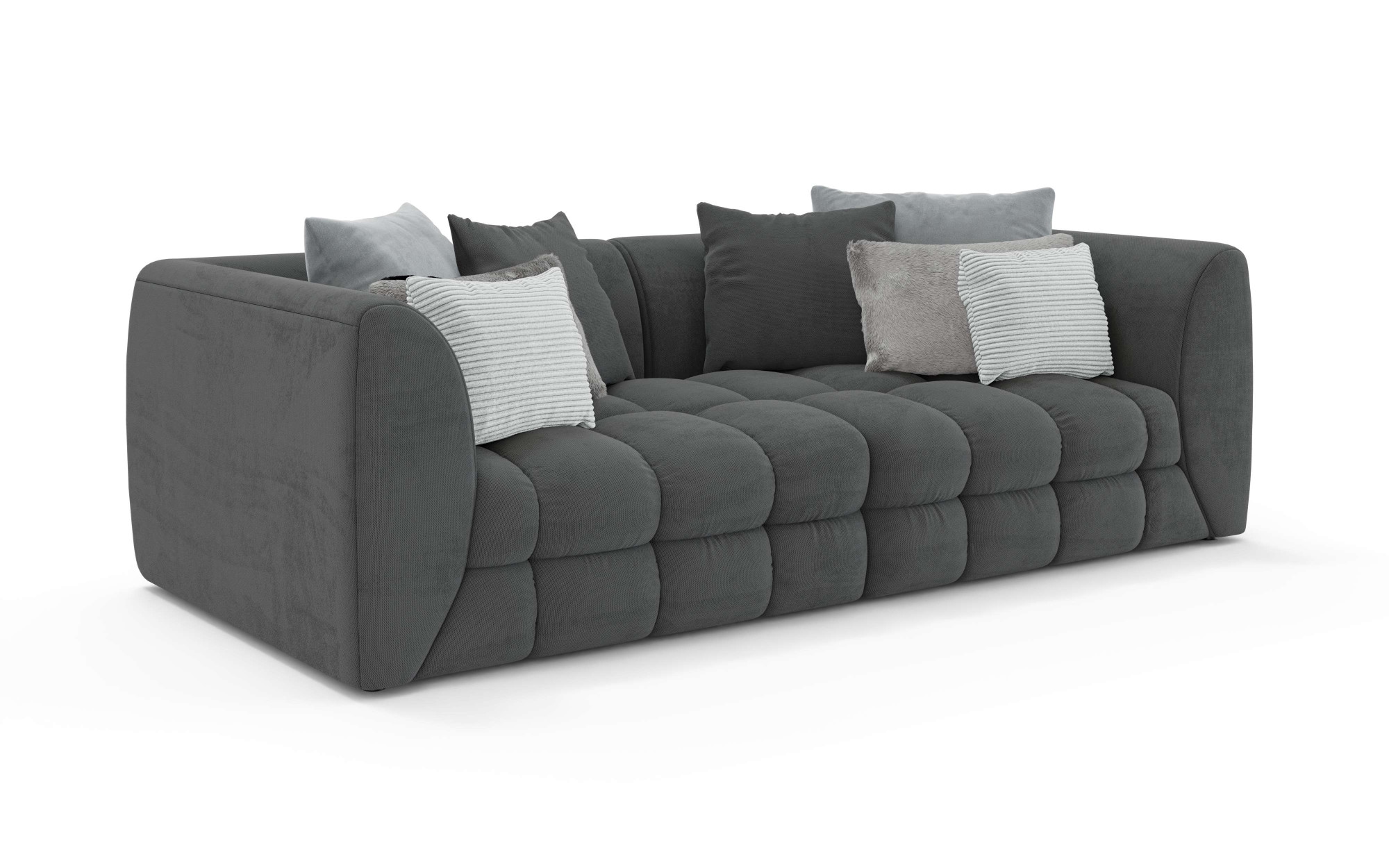s.Oliver Big-Sofa »COBBO 3-Sitzer Design-Sofa Bubble-Optik, Masse B/T/H: 259/126/104 cm« mit vielen Kissen, moderne Steppung und hoher Sitzkomfort