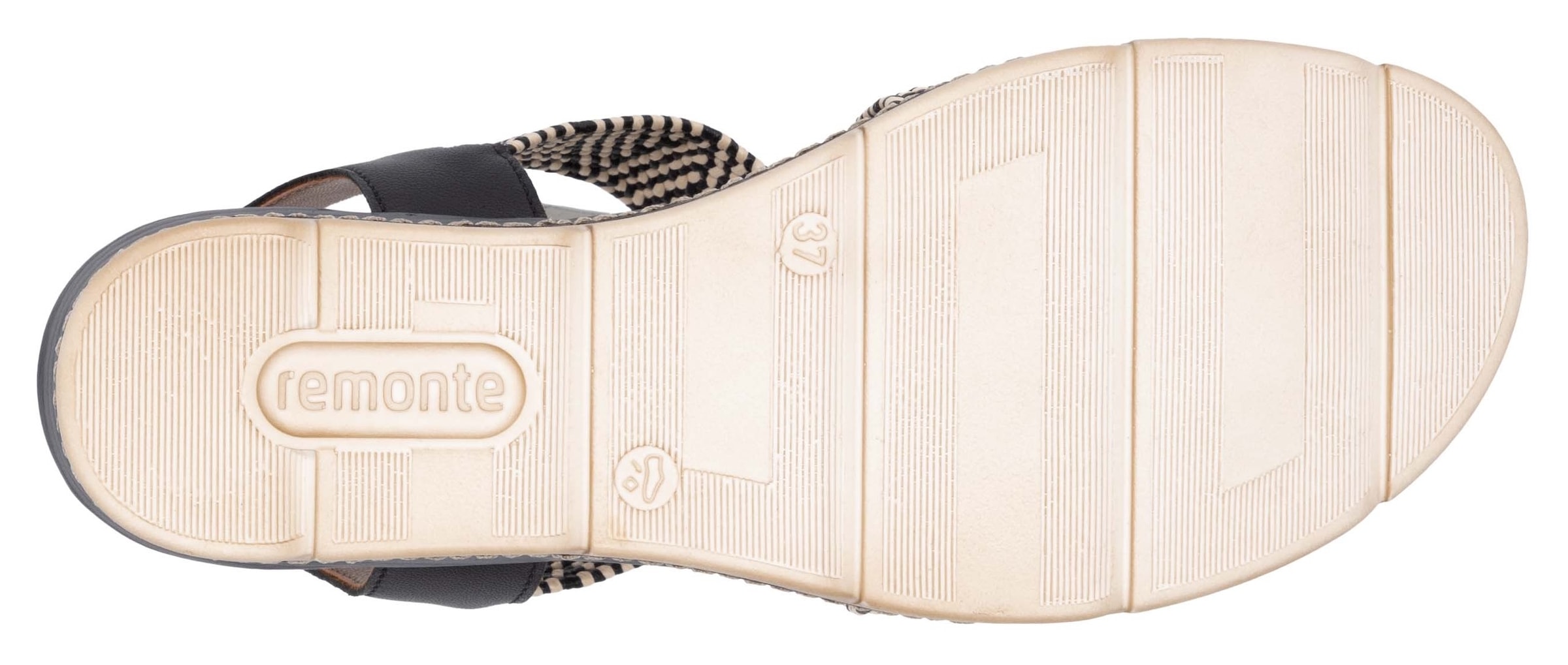 Remonte Sandales compensées  , Riemchensandale, Sommerschuh, Bequemschuh mit Muster