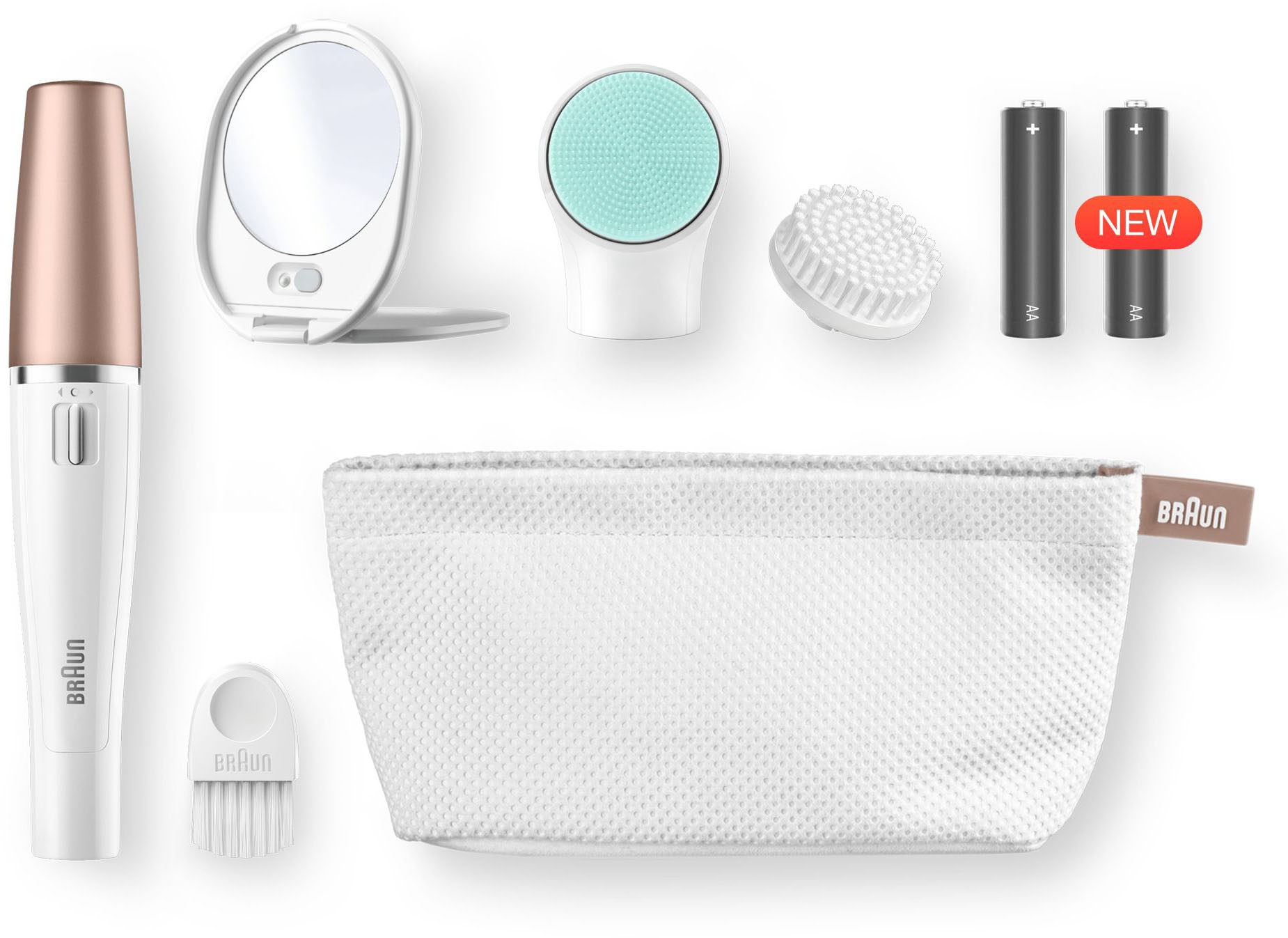 Image of Braun Gesichtsepilierer "FaceSpa 851V 3-in-1" 3 Stk. Aufsätze mit zusätzlicher Batterie