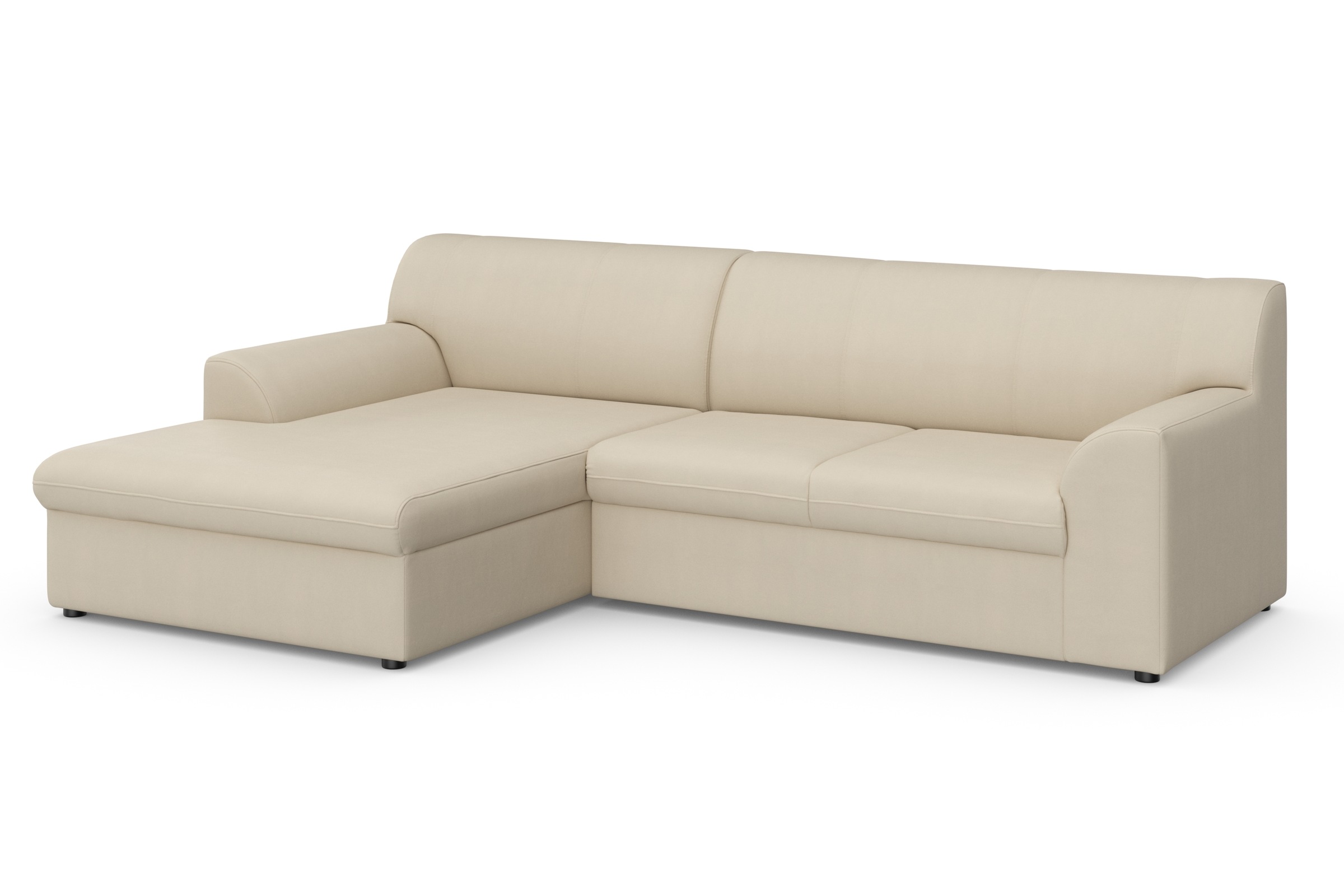 DOMO collection Ecksofa »Topper, elegant und zeitlos, kompaktes Stellmass 245/155cm, L-Form«, mit Recamiere, wahlweise mit Schlaffunktion