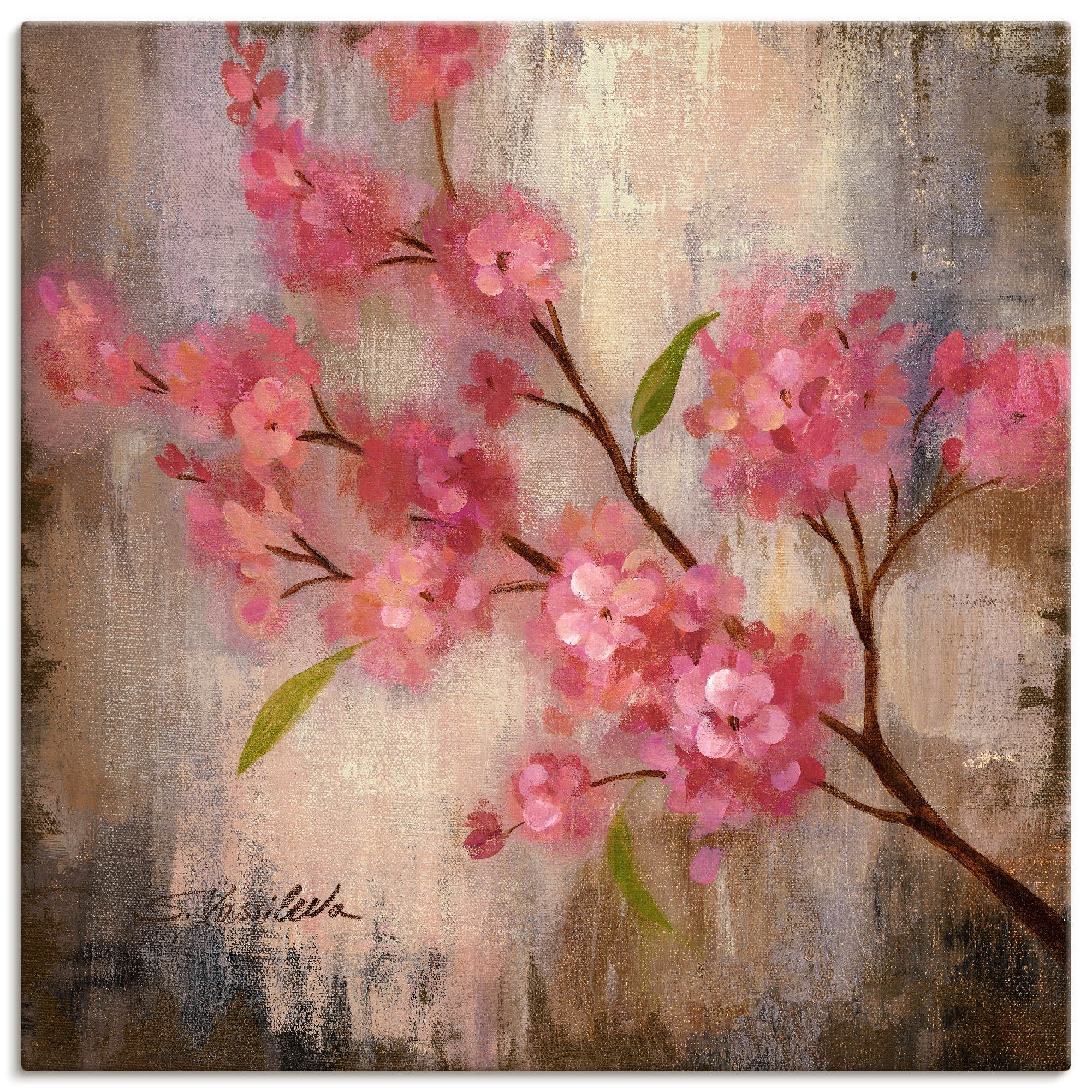 Image of Artland Leinwandbild "Kirschblüte II" Blumen 1 Stk. tlg. auf Holzrahmen gespannt