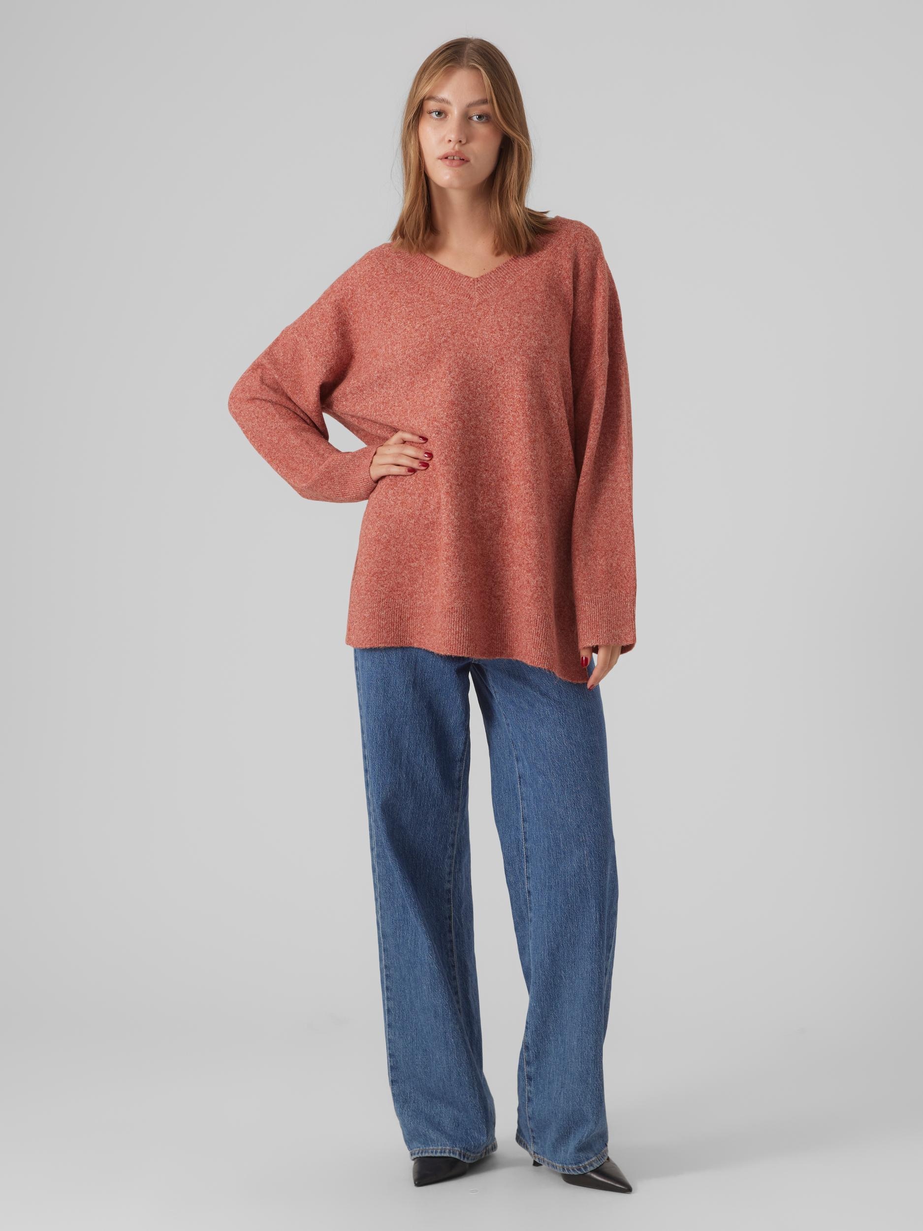 Vero Moda V-Ausschnitt-Pullover »VMDOFFY LS LONG V-NECK PULLOVER GA BOO«