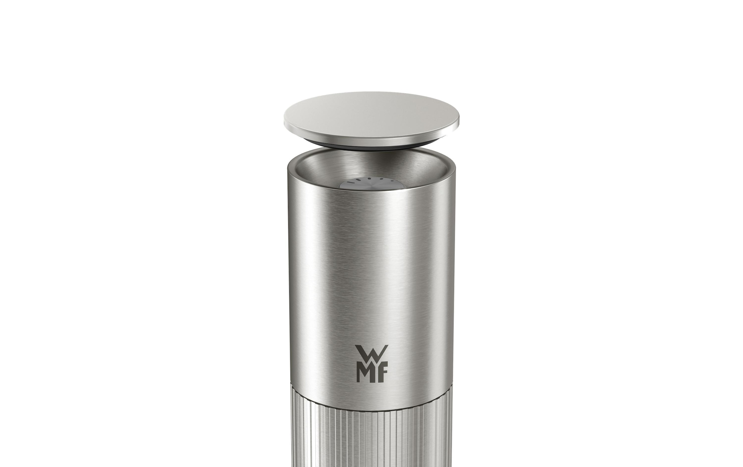 WMF Gewürzmühle »Signature Pro, aus Edelstahl« Keramikmahlwerk, einstellbarer Mahlgrad, magnetischer Deckel
