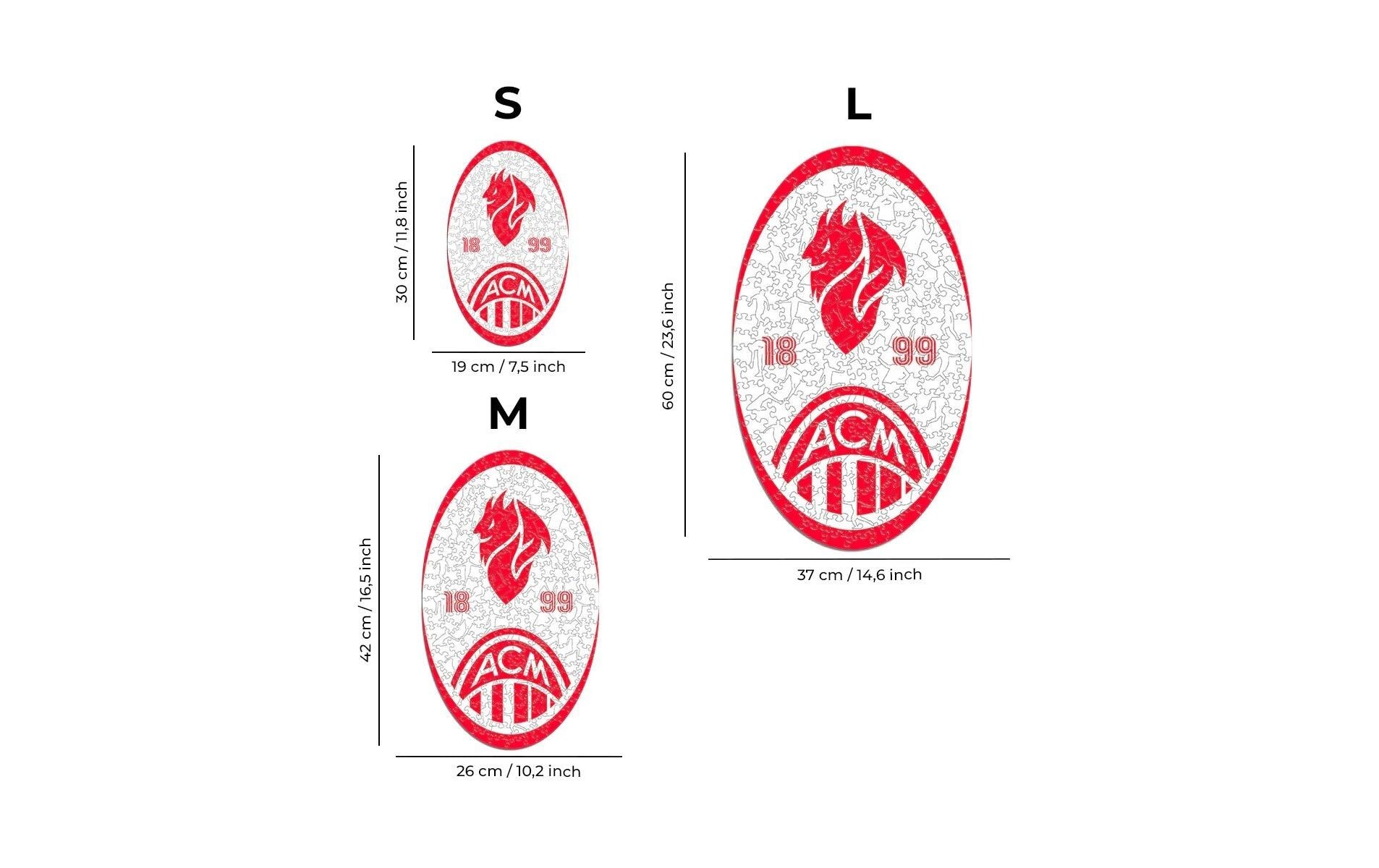   Puzzle »Iconic AC Milan – Retro Logo« Holzart: Birke (Herkunftsland: China)