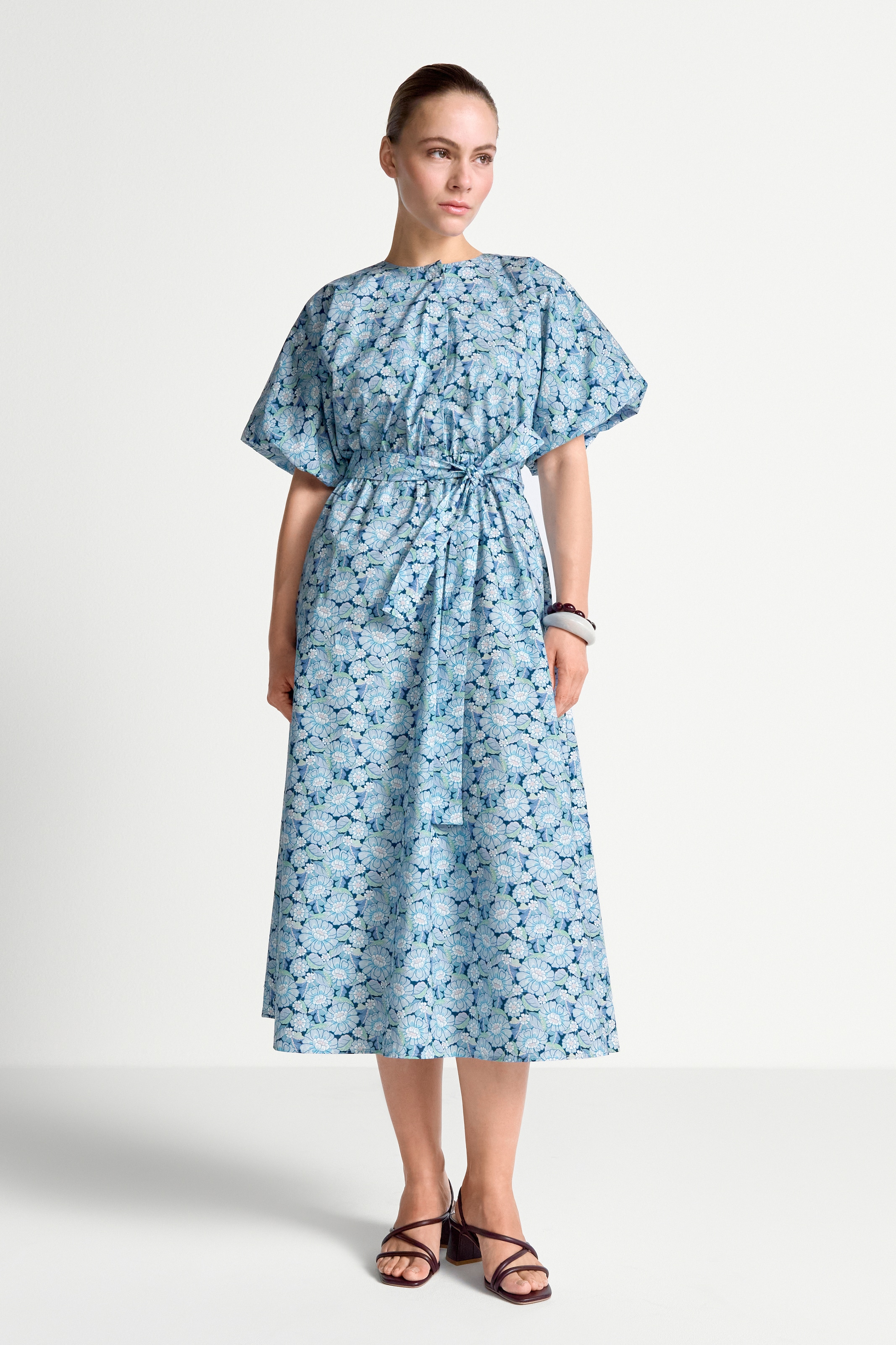 Image of RICHROYAL Midikleid Ohne Tasche im Liberty Print, mit Bindegürtel