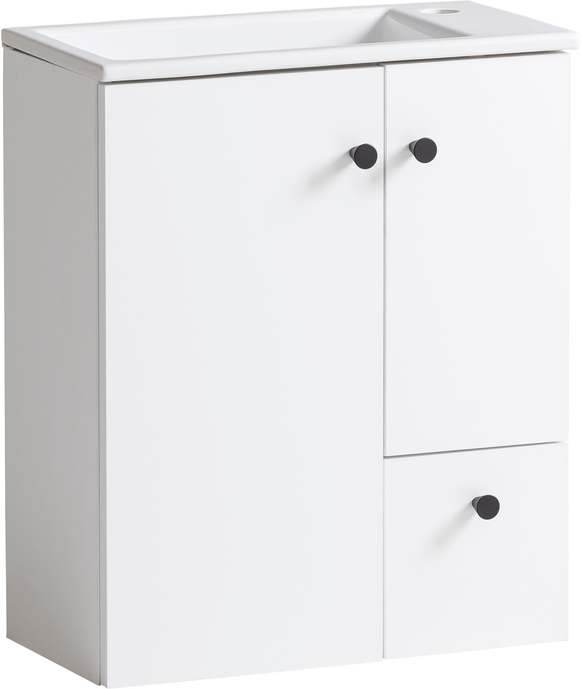 Image of welltime Waschtisch "Lugo, Breite 50 cm" Keramikbecken, Griffe aus Metall