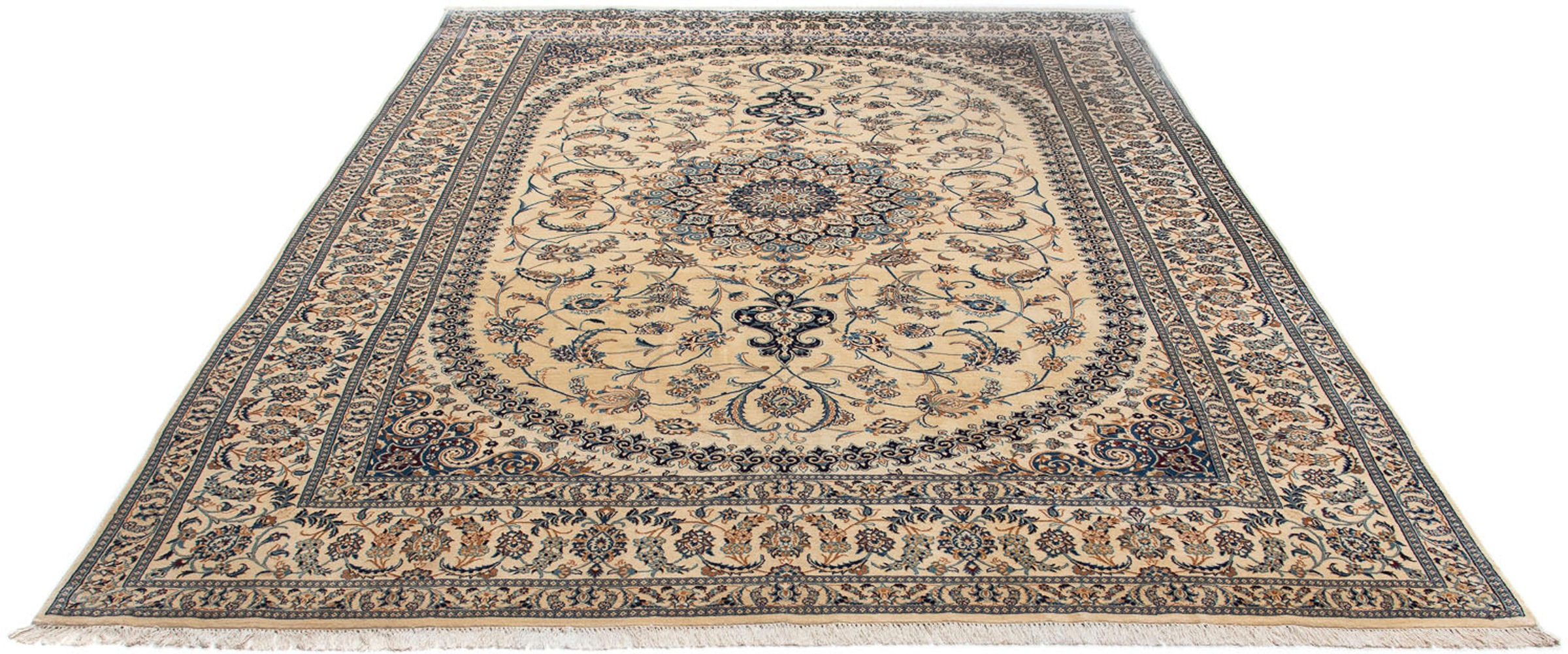 Image of morgenland Orientteppich »Perser - Nain - Premium - 335 x 241 cm - beige«, rechteckig, 6 mm Höhe, Wohnzimmer, Handgeknüpft, Einzelstück mit Zertifikat bei Ackermann Versand Schweiz