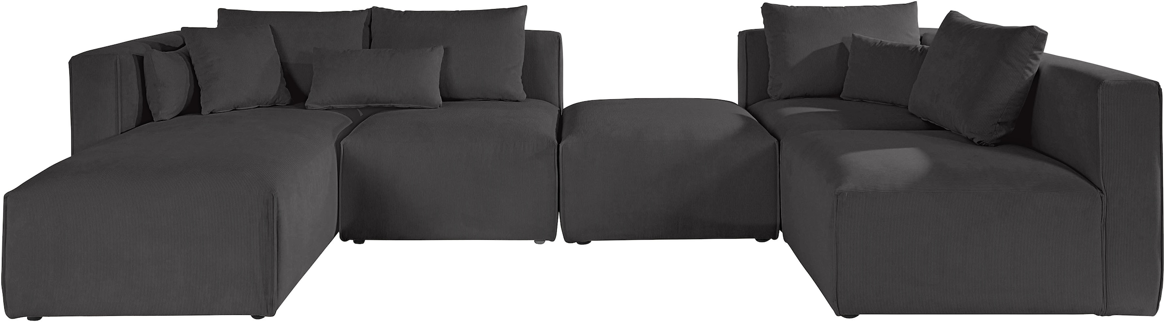 Home affaire Wohnlandschaft »Comfine U-Form«, zusammengesetzt aus Modulen, in 3 Stoffen und vielen Farben