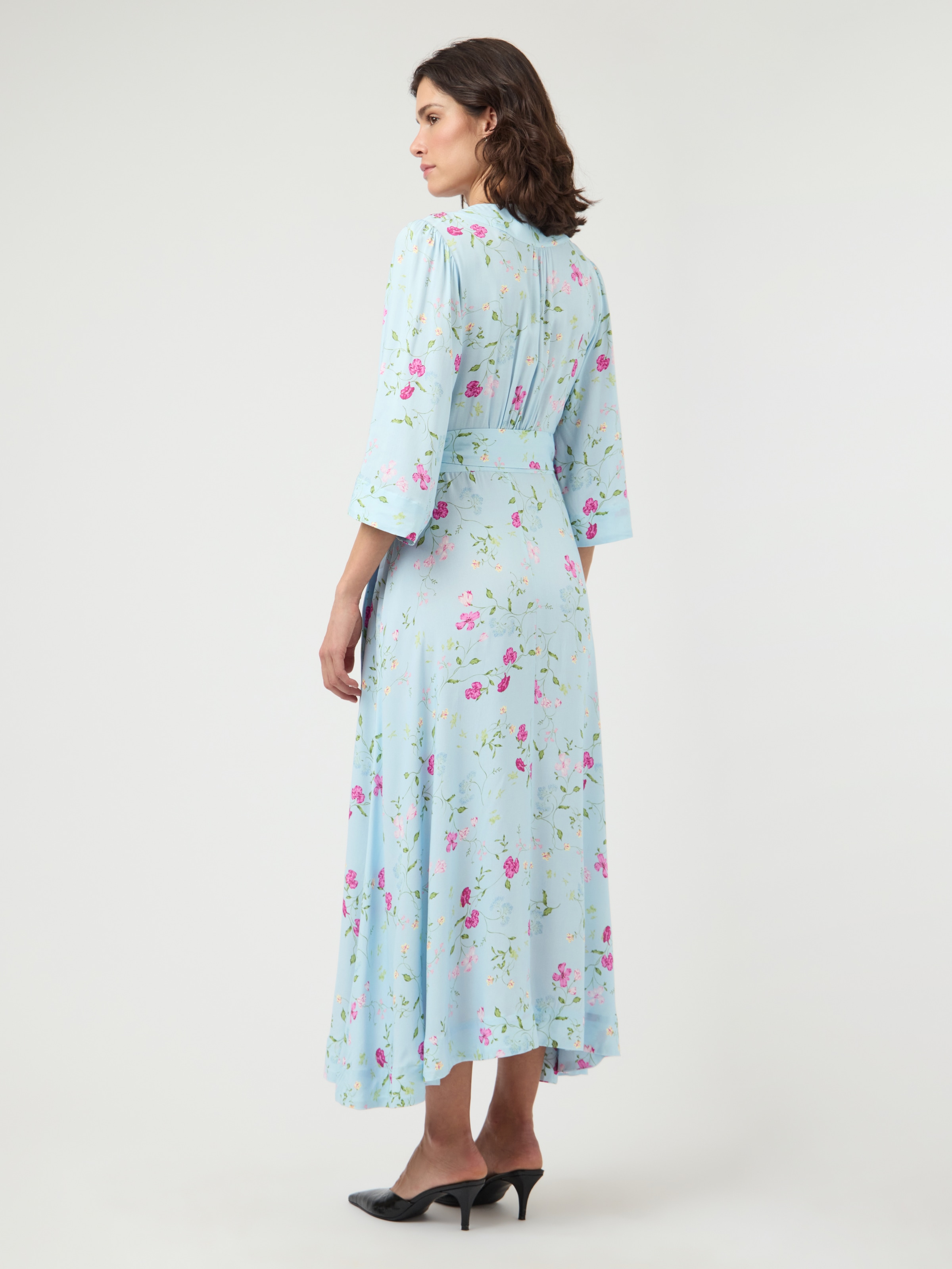Y.A.S Robe en ligne A »YASSAVANNA 3/4 WRAP LONG DRESS S. NOOS« Sommerkleid aus Viskose mit Wickel-Optik