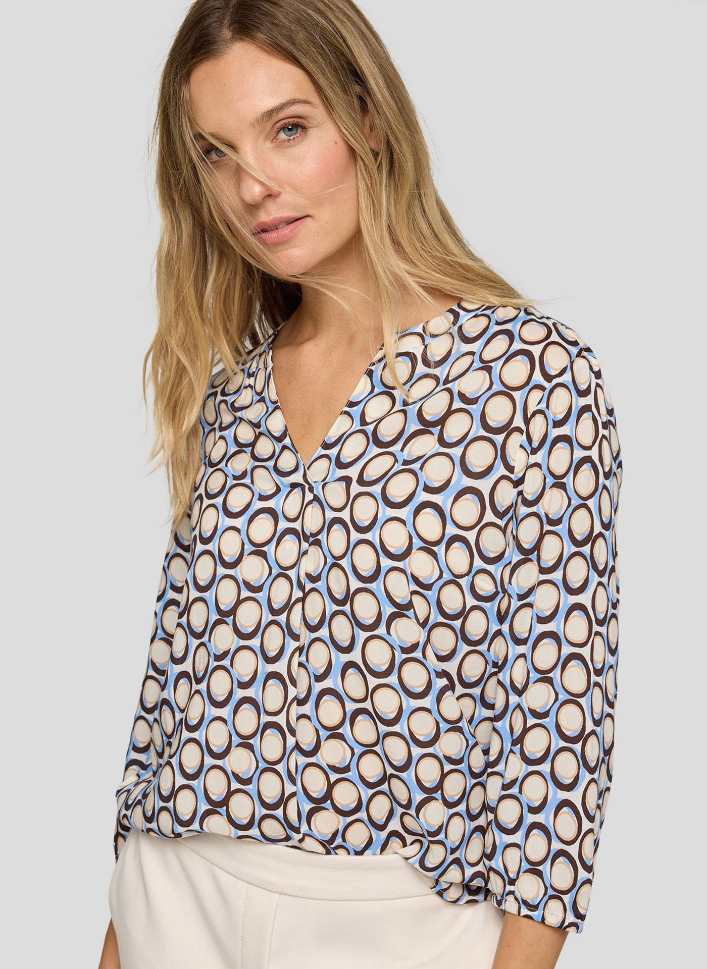 Rabe Blouse à pression 3/4-Arm, mit grafischem Muster